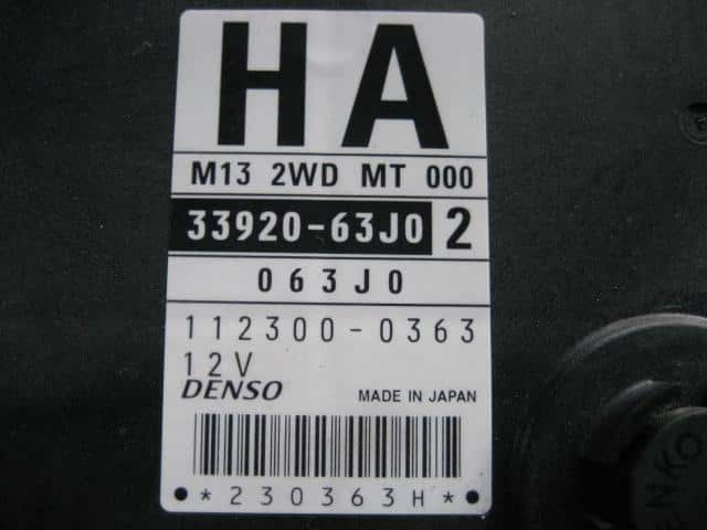 Engine Control Unit SUZUKI Swift 2005 DBA-ZC11S 3392063J02 — photo 2
