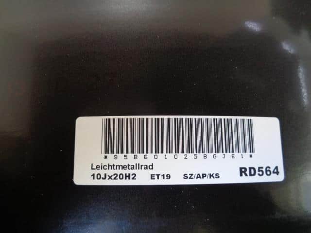 Wheel Porsche 2014 ABA-95BCNC 95B601025BGJE1 — photo 3