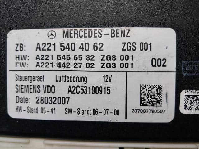 ABS Control Module MERCEDES-BENZ 2007 221 540 40 62 — photo 4