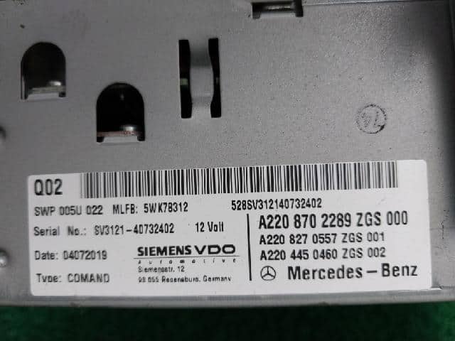 Audio Player MERCEDES-BENZ S-Class 2005 A220 870 2289 — photo 4