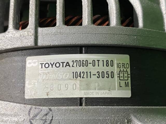 Alternator TOYOTA Avensis 2012 DBA-ZRT272 — photo 4