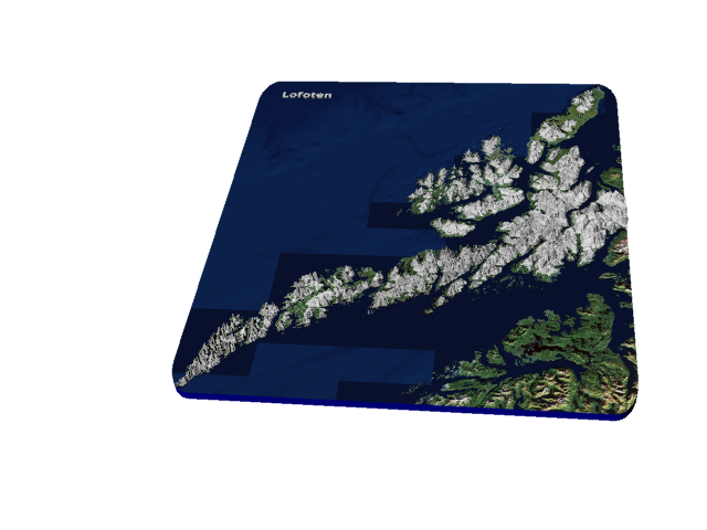 Lofoten Norway
10x vert. exagg. 3d printed landprint terrain map topographic relief
		visualization raised spatial landscape diorama aerial bespoke geo
		mapping carteinrilievo