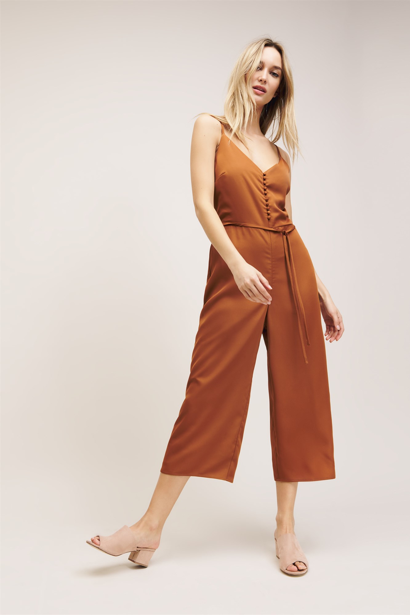 wide leg strappy jumpsuit