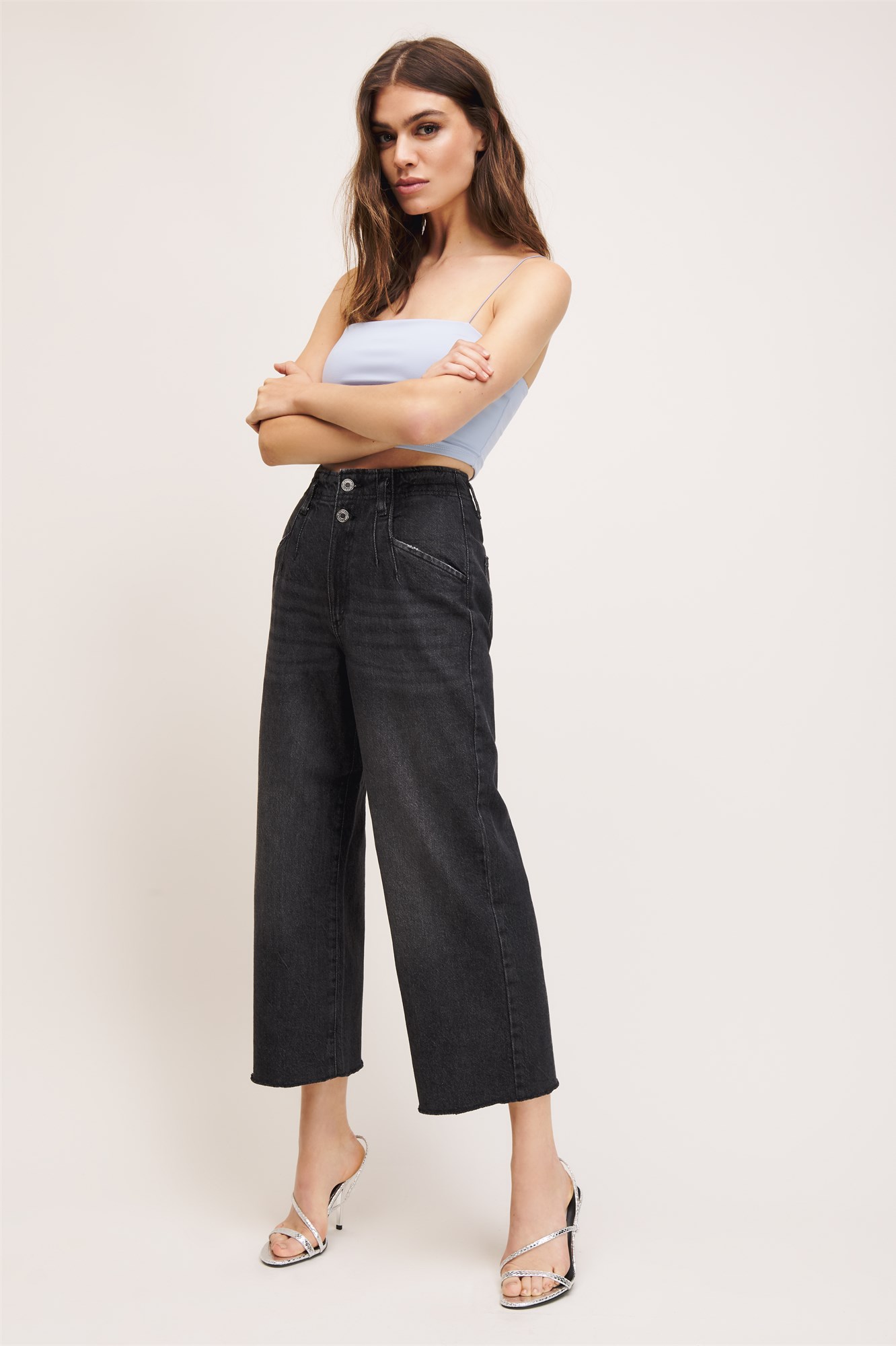 Karlie Acid Wash Culotte Jeans | Dynamite Canada