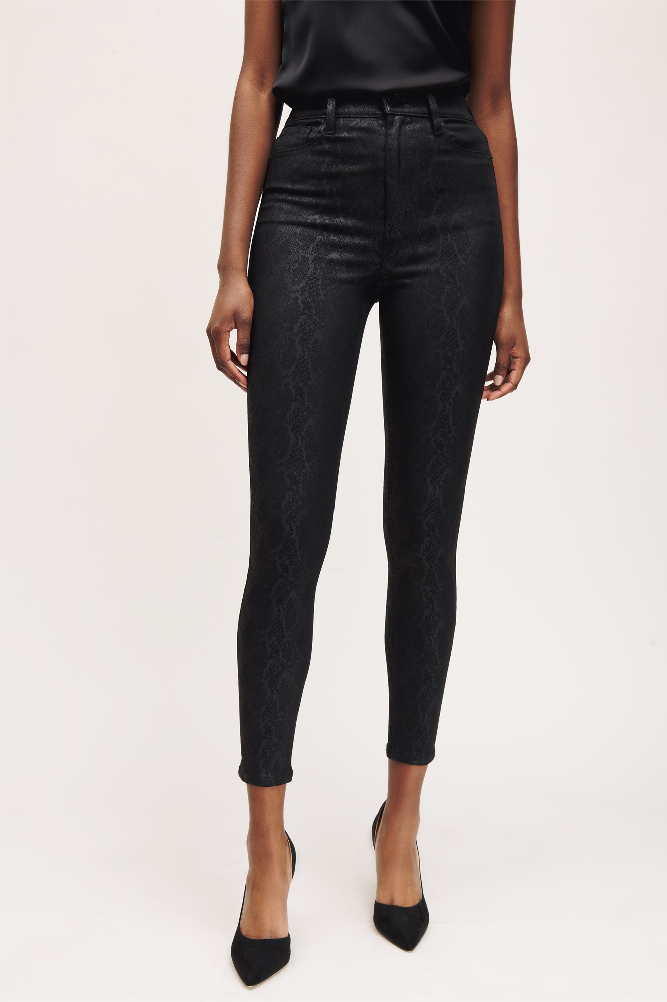 Kate Ultra-High Rise Snakeskin Skinny Jeans