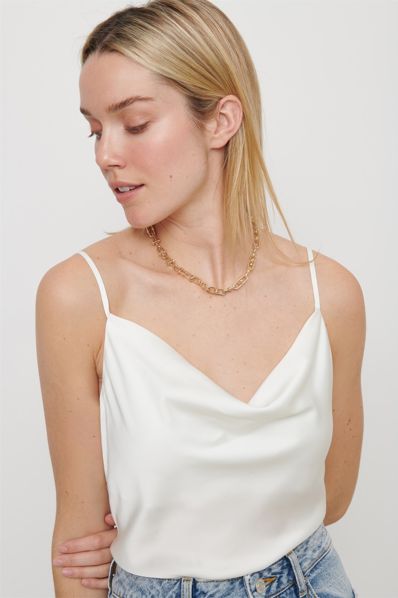 Satin Cowl Neck Cami 6981