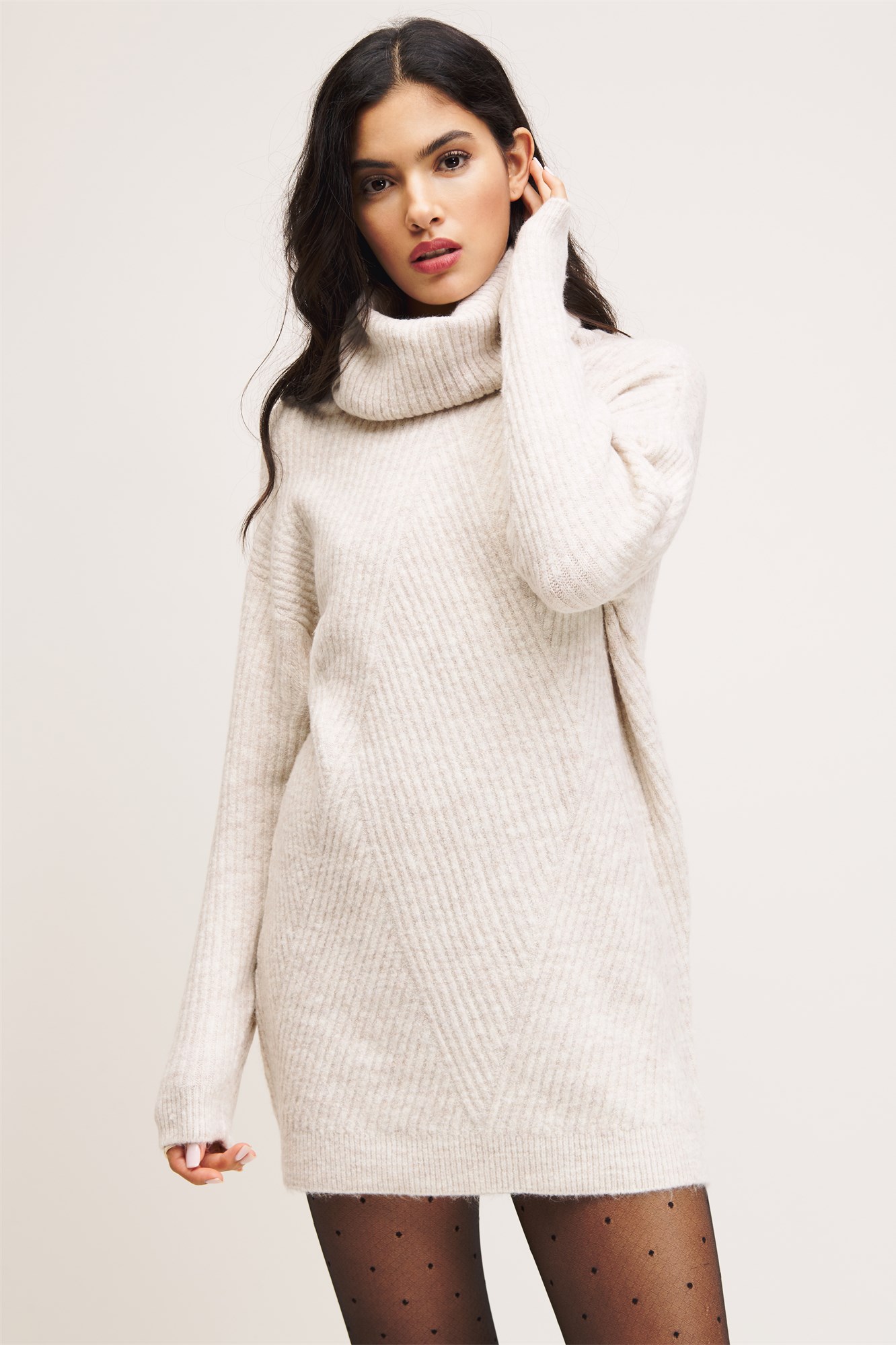 white sweater dress turtleneck