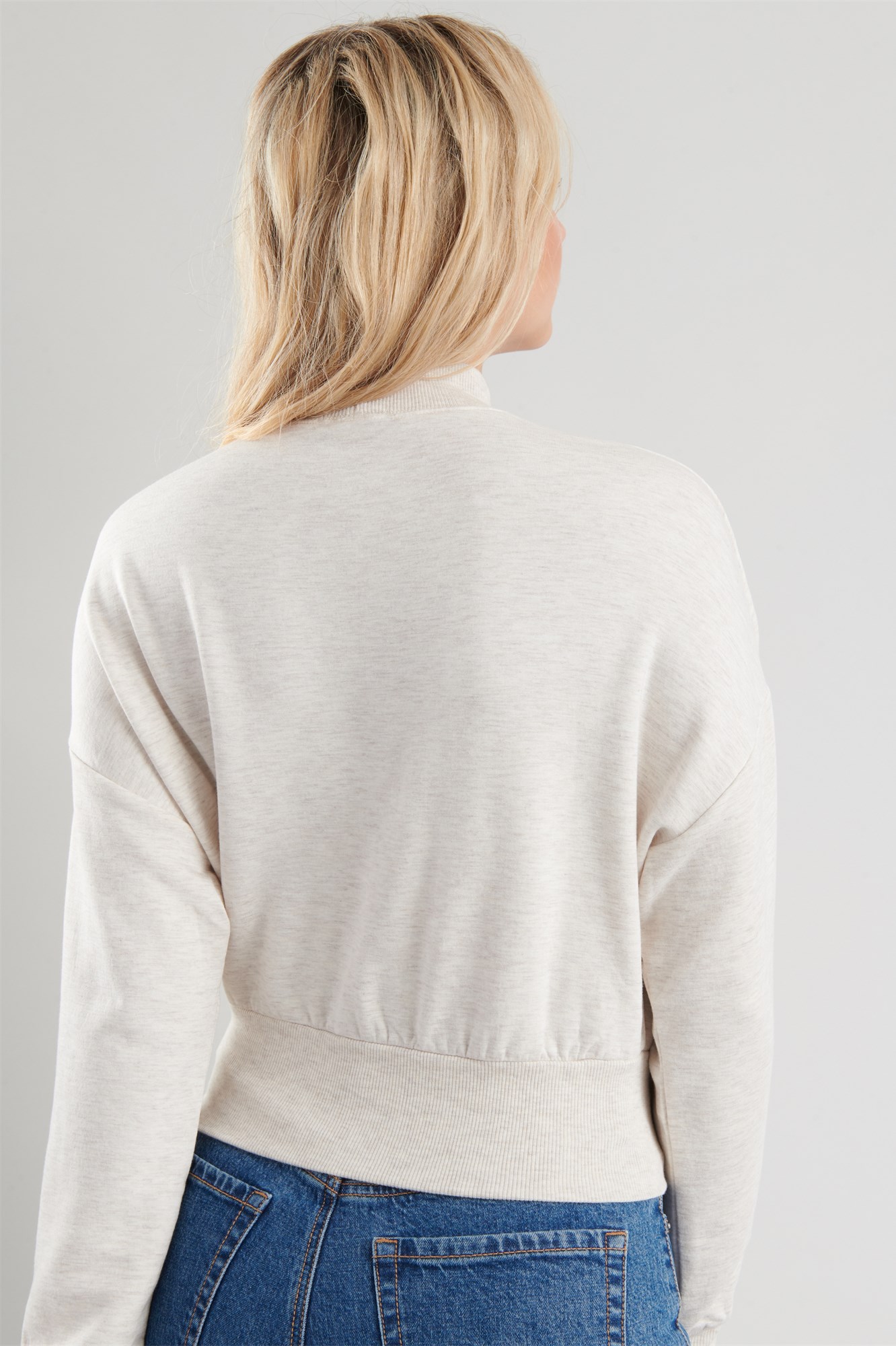 Ribbed Mock Neck Sweatshirt