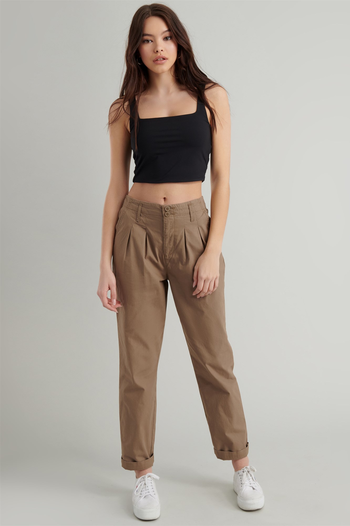 Cotton Pleated Pants