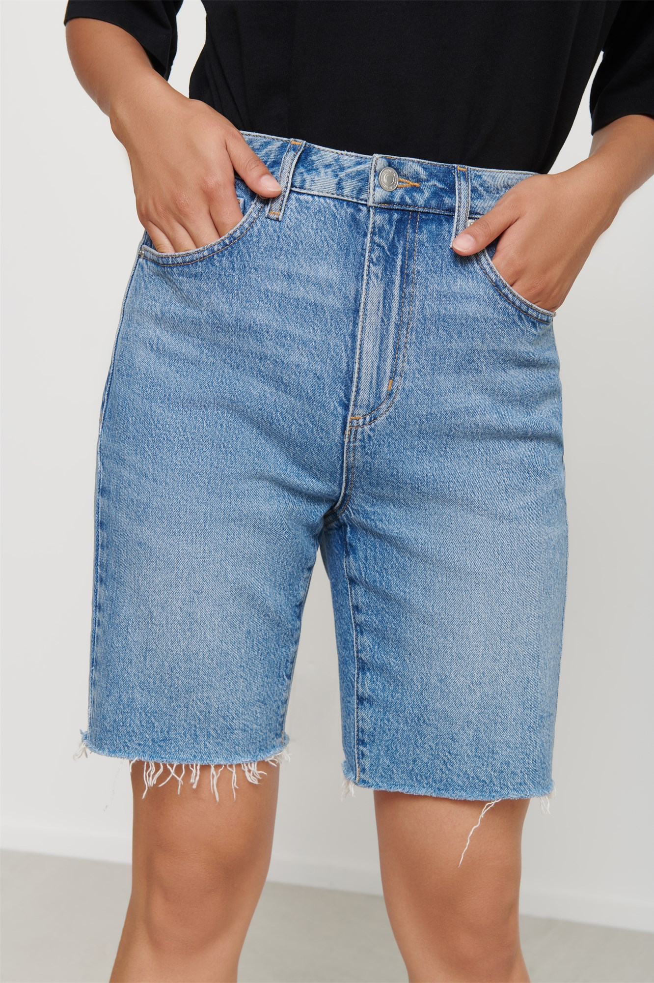 ETHOS | Serena Ultra High Waist Jean Bermuda Shorts