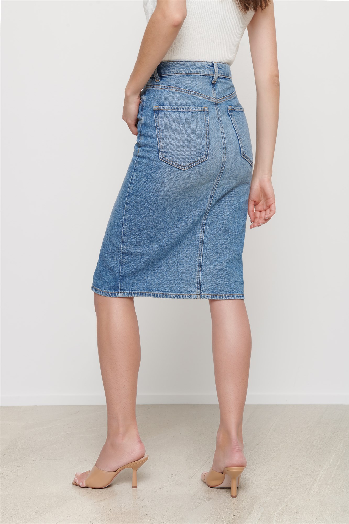 Denim Midi Skirt