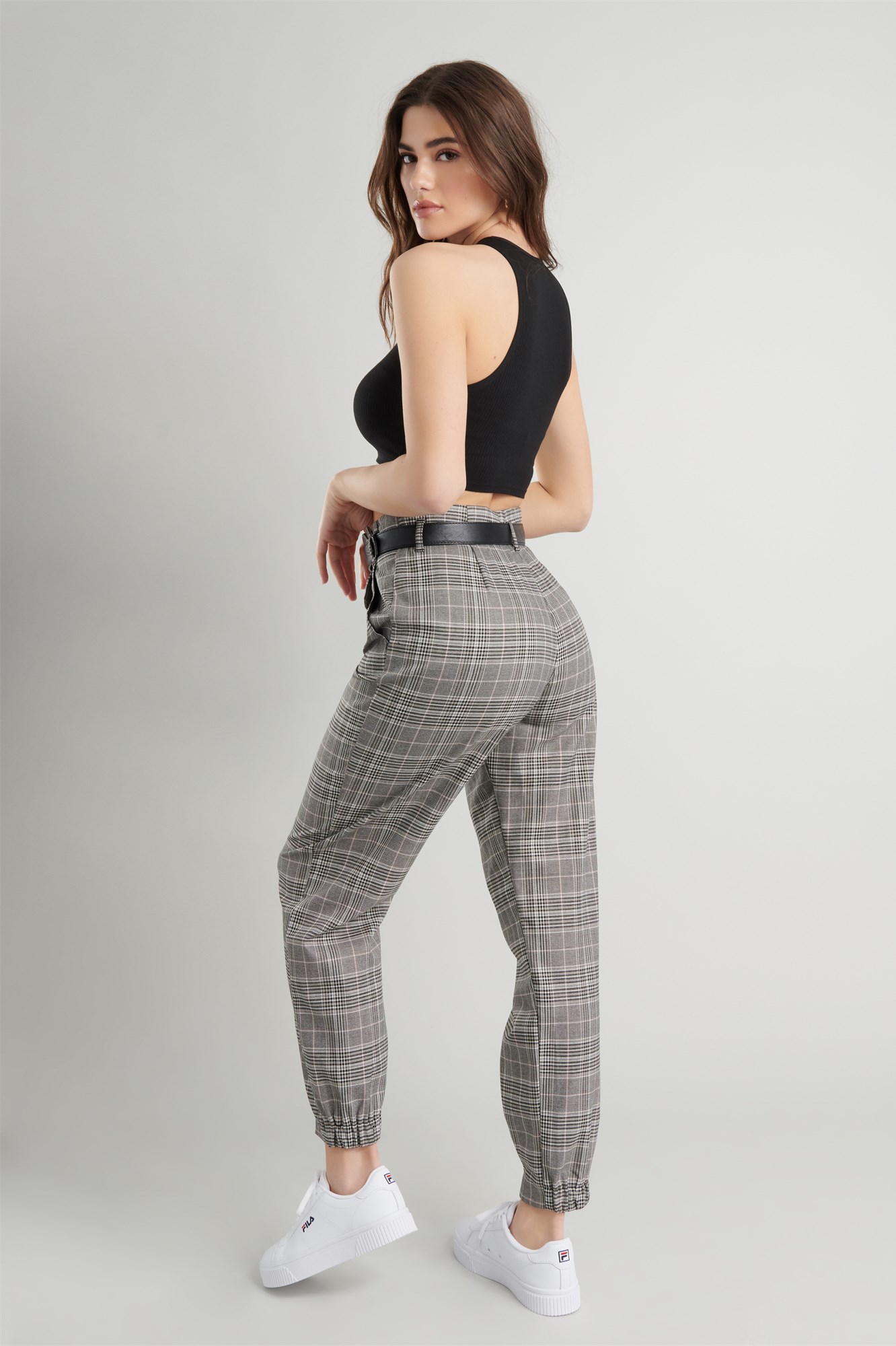 Pleated Plaid Pant