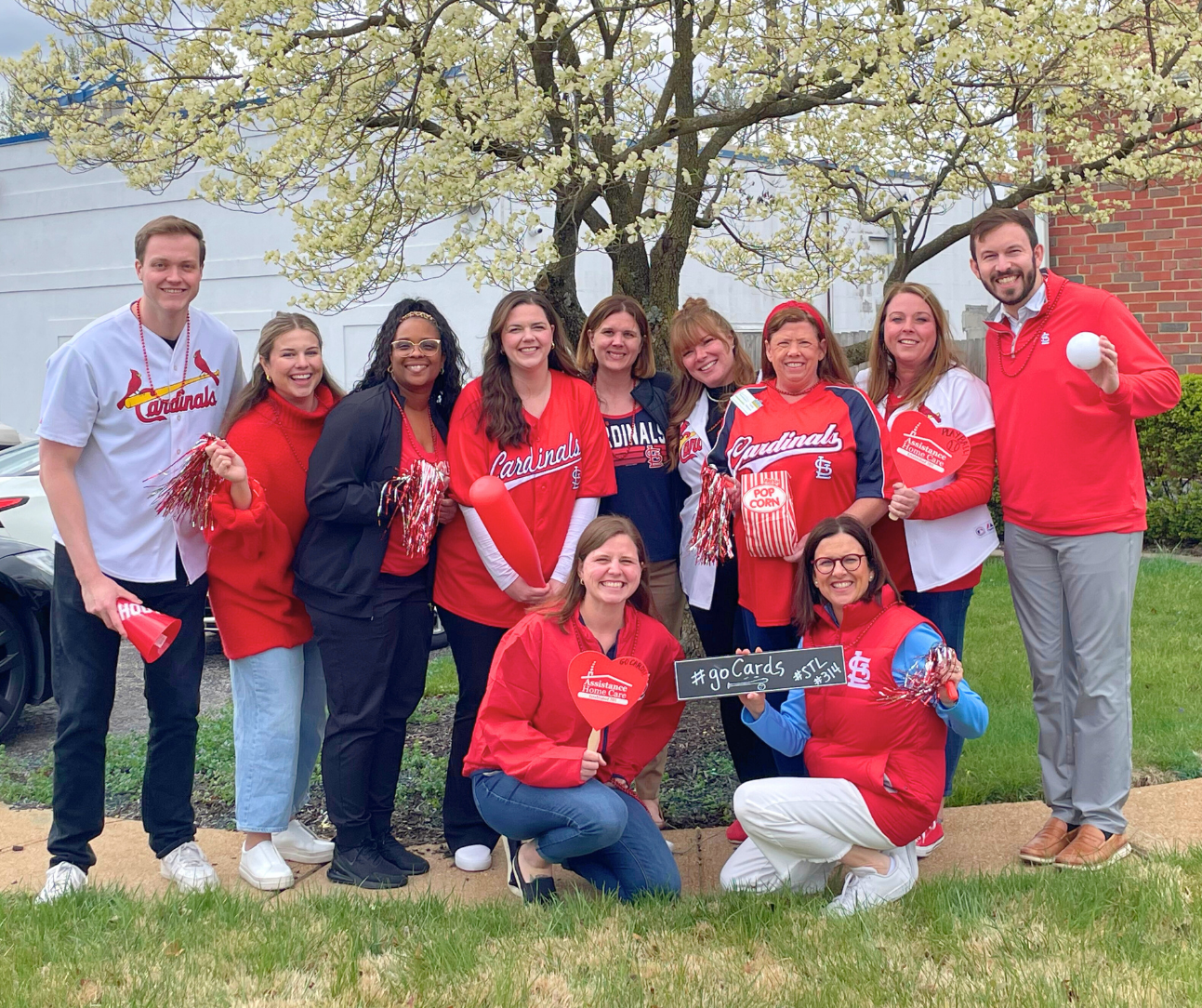 We LOVE a good spirit day! Our HQ Team celebrated the STL Cardinals' Home Opener this past April 2024!
