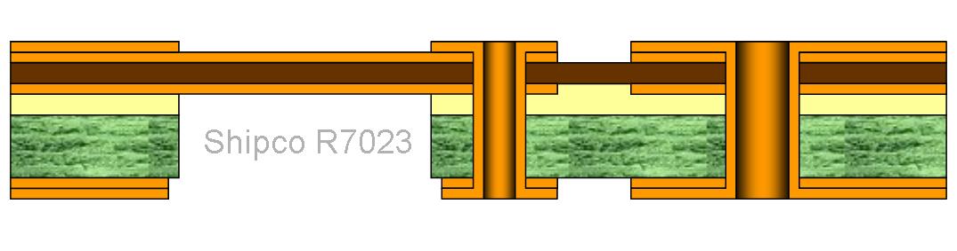 R7023 – 3 layers asymmetric Rigid Flex Board One lamination stage