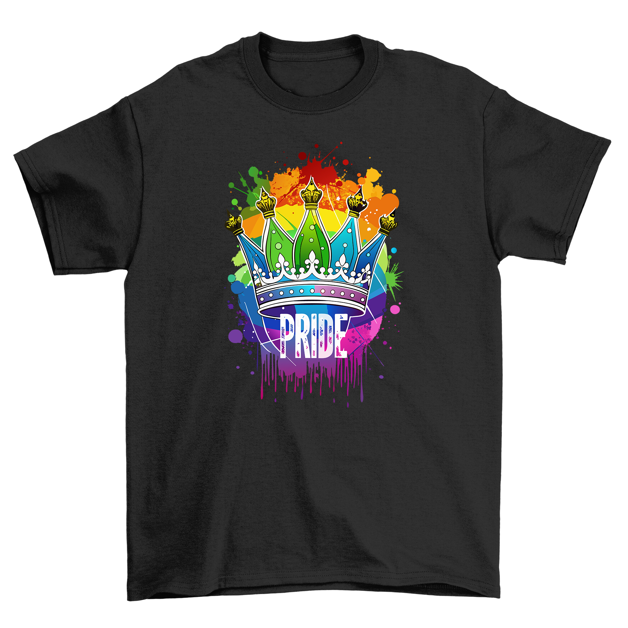 Pride_49 Rainbow Crown Funny T-shirt - Rule with Royalty! Vivid colors, Funny Un - Picture 12 of 46