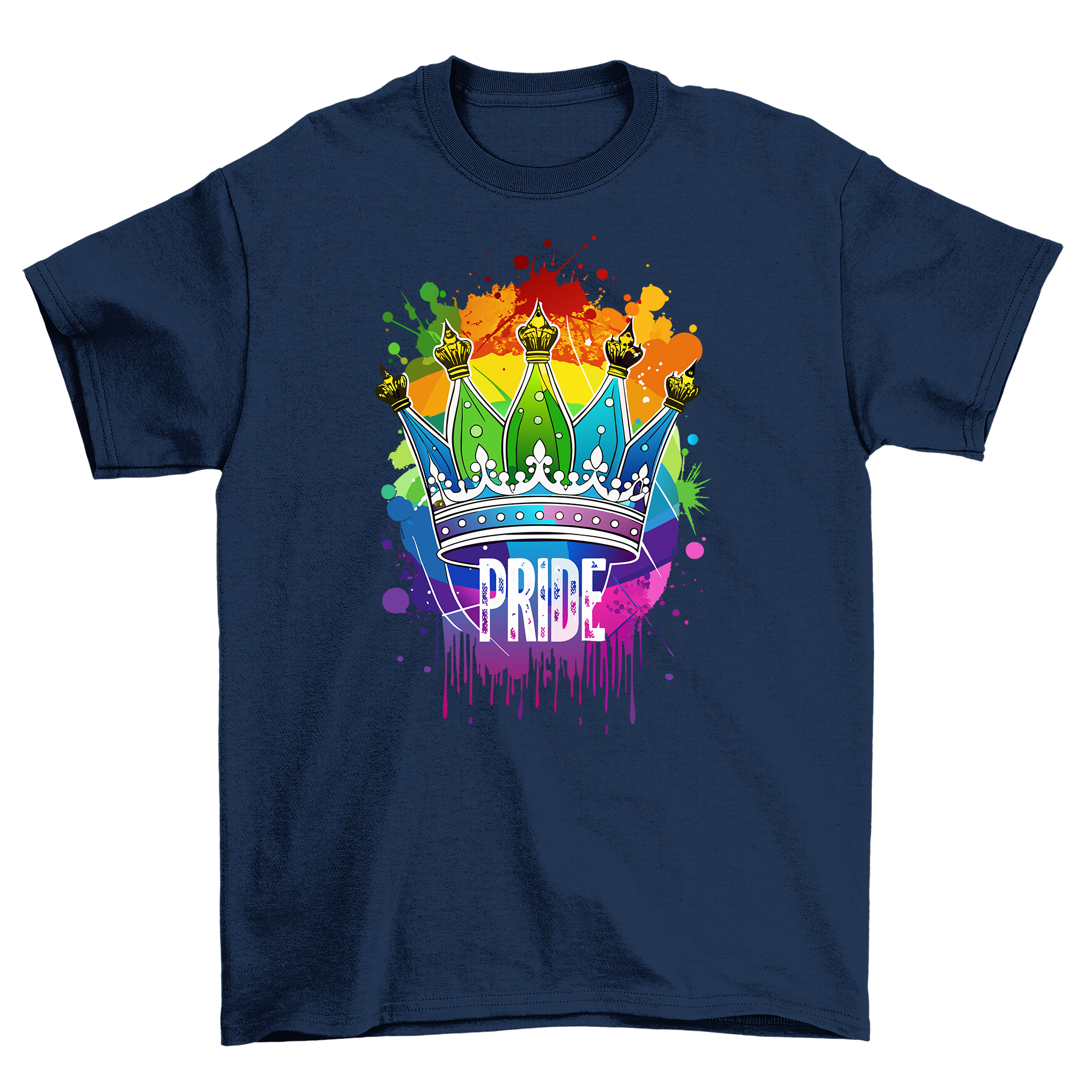 Pride_49 Rainbow Crown Funny T-shirt - Rule with Royalty! Vivid colors, Funny Un - Picture 26 of 46