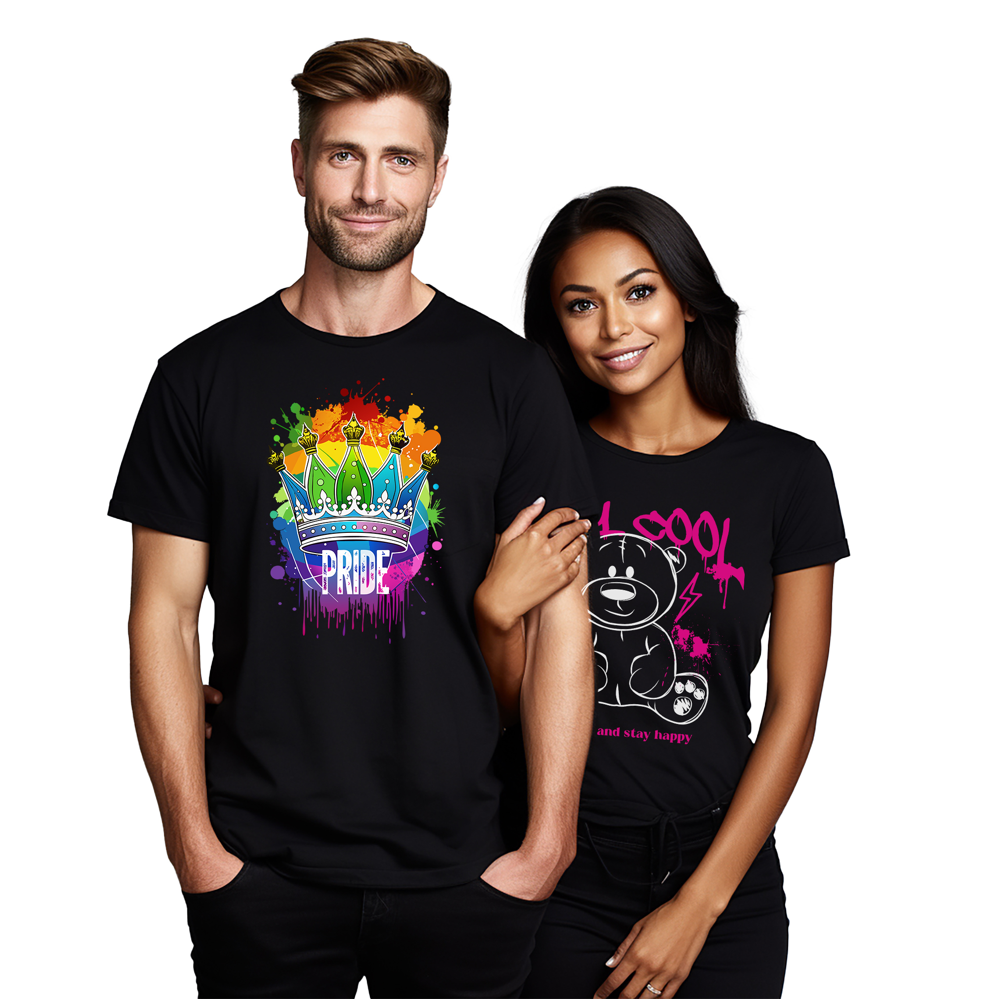 Pride_49 Rainbow Crown Funny T-shirt - Rule with Royalty! Vivid colors, Funny Un - Picture 17 of 46