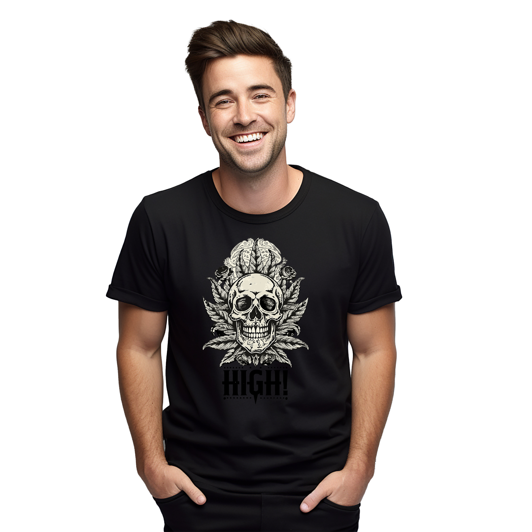Weed Hemp_89: Camiseta Calavera y Hojas "Highway to Hemp" - Una Moda Alta y Laria - Imagen 13 de 40