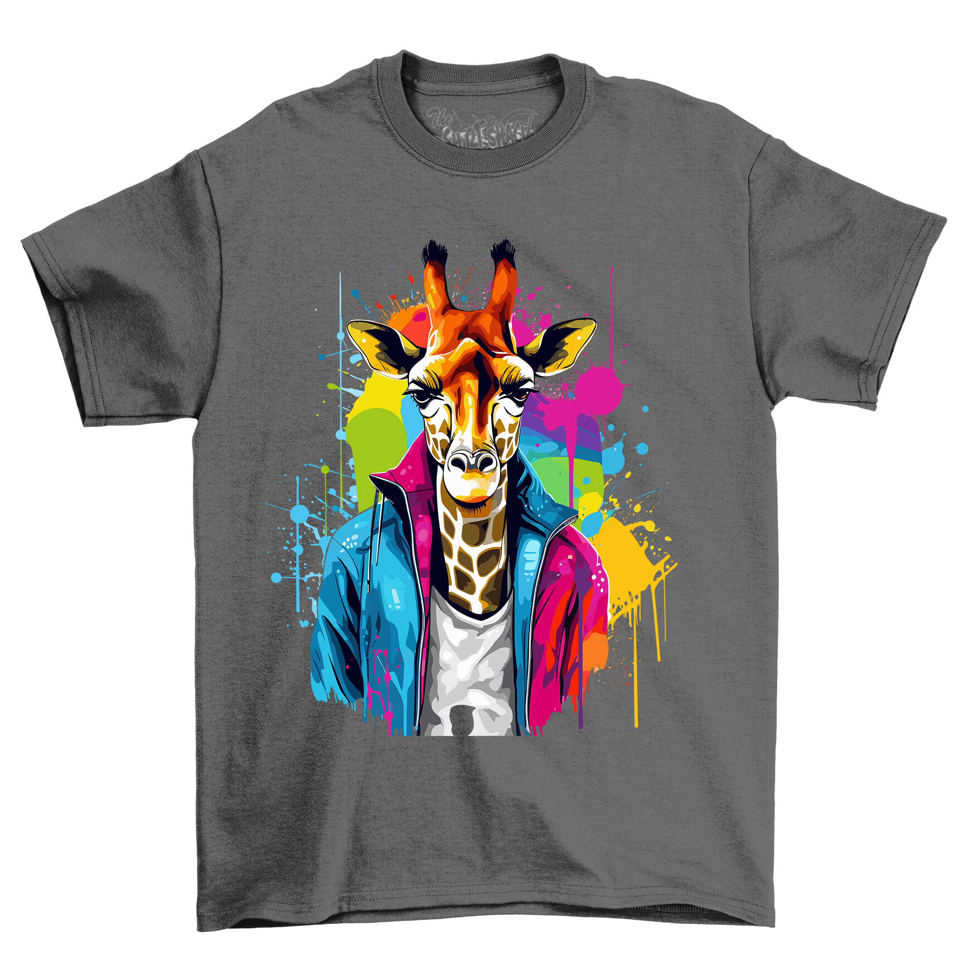 Camiseta Diseño Goteo Pintura Hombre Jirafa - ¡Divertida y Salvaje! Camiseta Divertida, Unisex Pr - Imagen 18 de 38