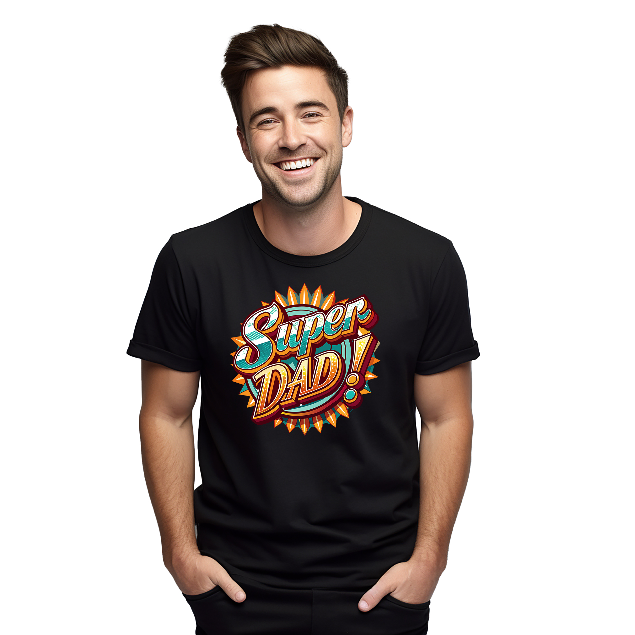 Camiseta gráfica de disco de superhéroe Super Dad - ¡Divertido regalo para el día del padre! Camiseta divertida, - Imagen 14 de 46