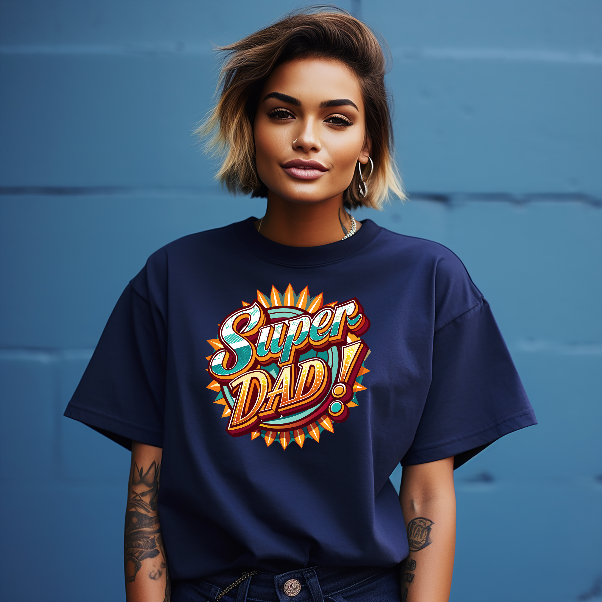 Camiseta gráfica de disco de superhéroe Super Dad - ¡Divertido regalo para el día del padre! Camiseta divertida, - Imagen 15 de 46