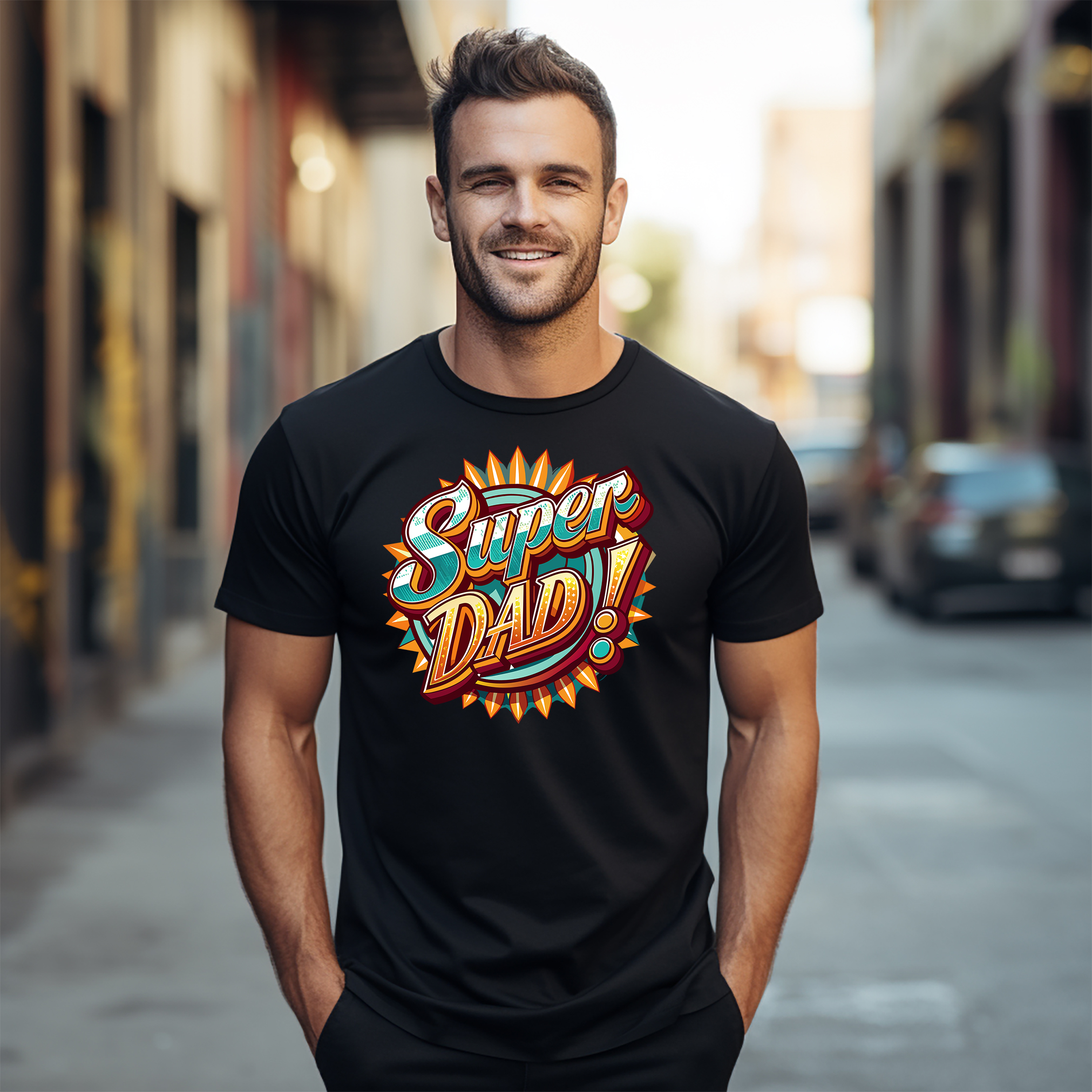 Camiseta gráfica de disco de superhéroe Super Dad - ¡Divertido regalo para el día del padre! Camiseta divertida, - Imagen 16 de 46