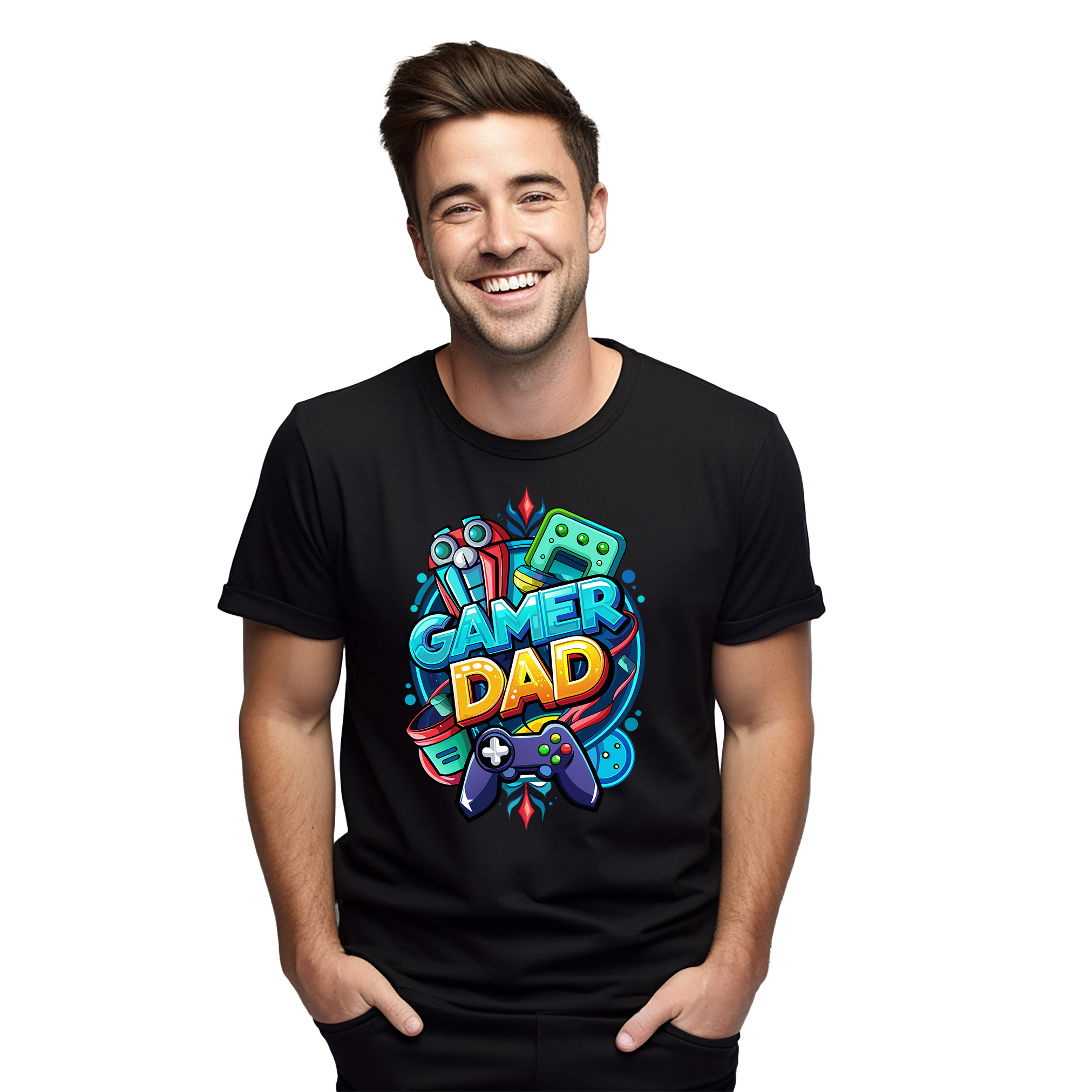 Camiseta Gamer Dad Superhéroe Controlador - ¡Impulsada por Amor y Café! Unleash you - Imagen 14 de 46