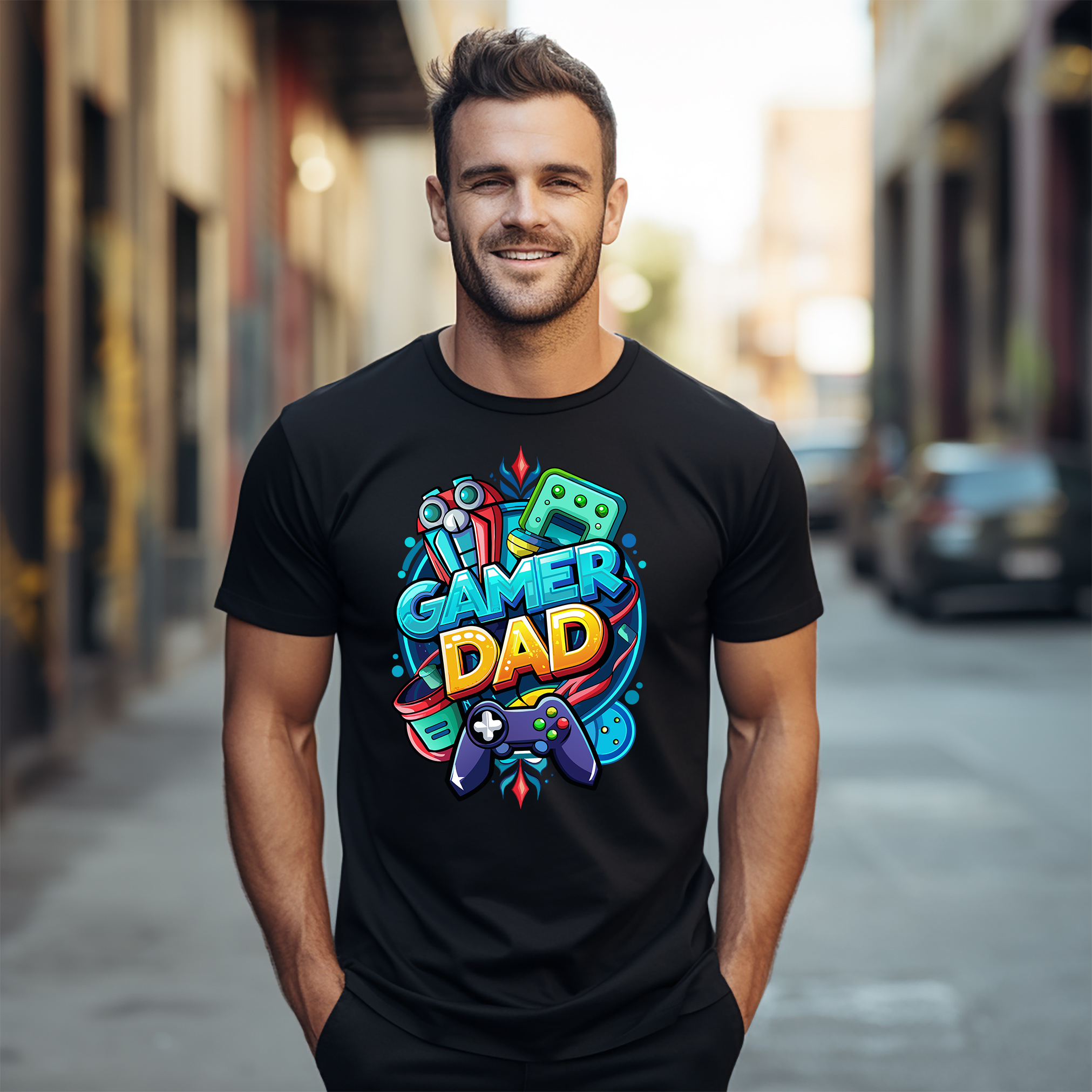 Camiseta Gamer Dad Superhéroe Controlador - ¡Impulsada por Amor y Café! Unleash you - Imagen 16 de 46