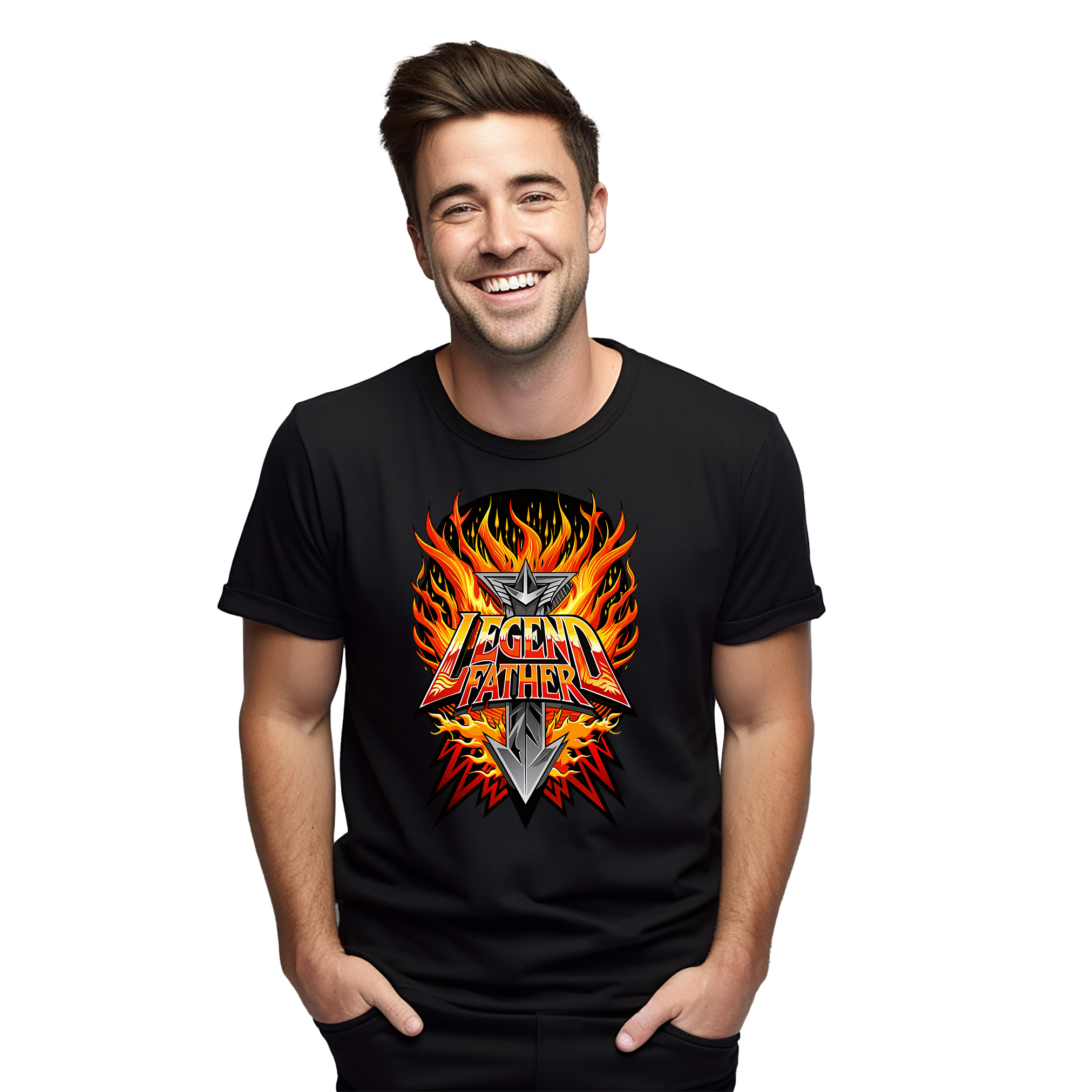 Legendärer Vater Papa Flammen T-Shirt - Entzünde Lachen und Liebe mit diesem lustigen T - Bild 14 von 46