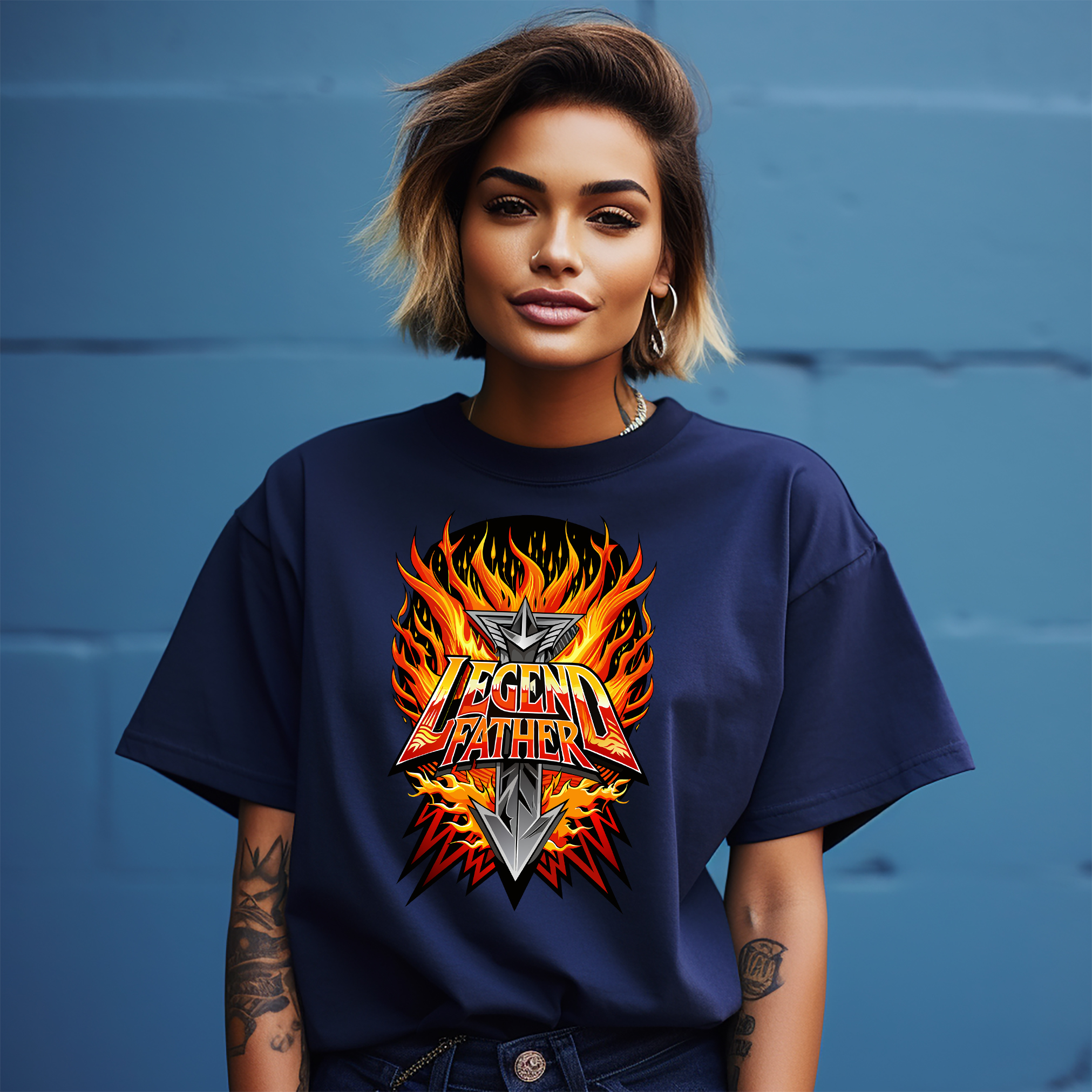 Legendärer Vater Papa Flammen T-Shirt - Entzünde Lachen und Liebe mit diesem lustigen T - Bild 15 von 46