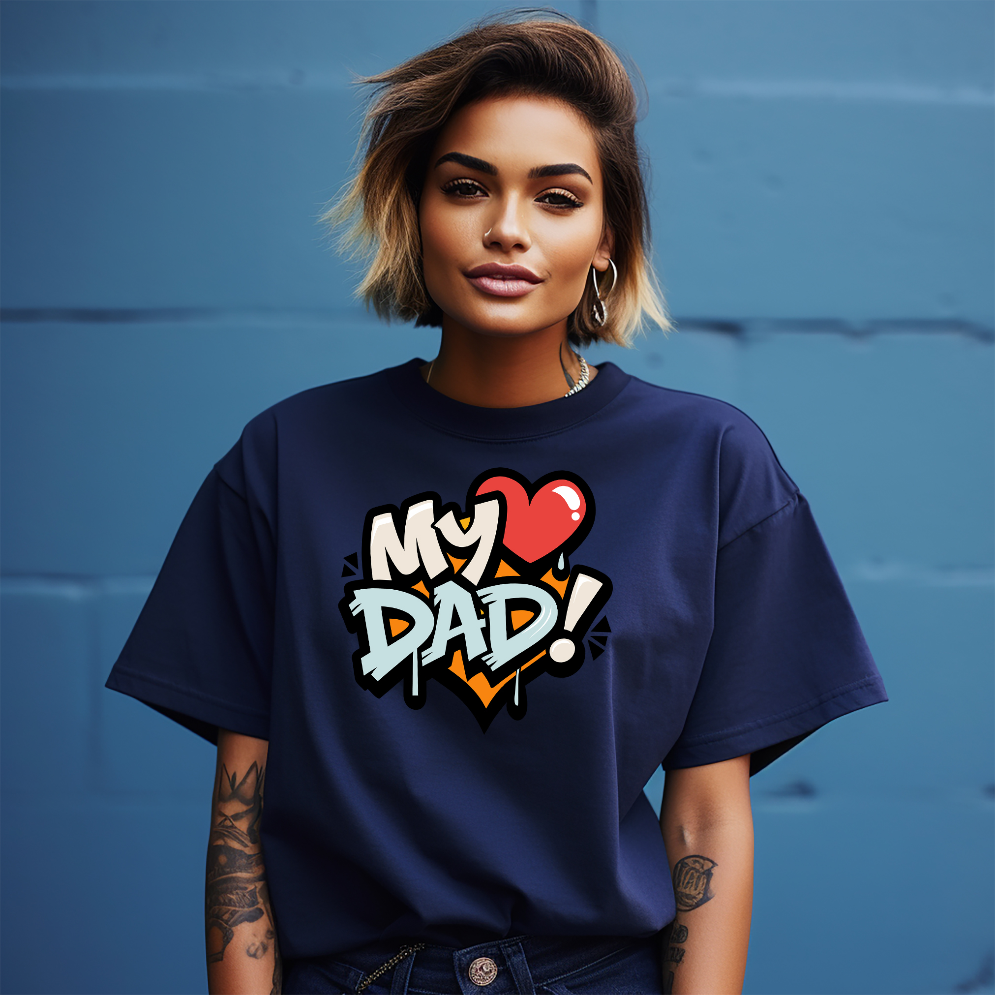 Camiseta "My Heart Dad" Día del Padre - ¡Sentida e Hilarante! 100 % algodón, Unis - Imagen 15 de 46