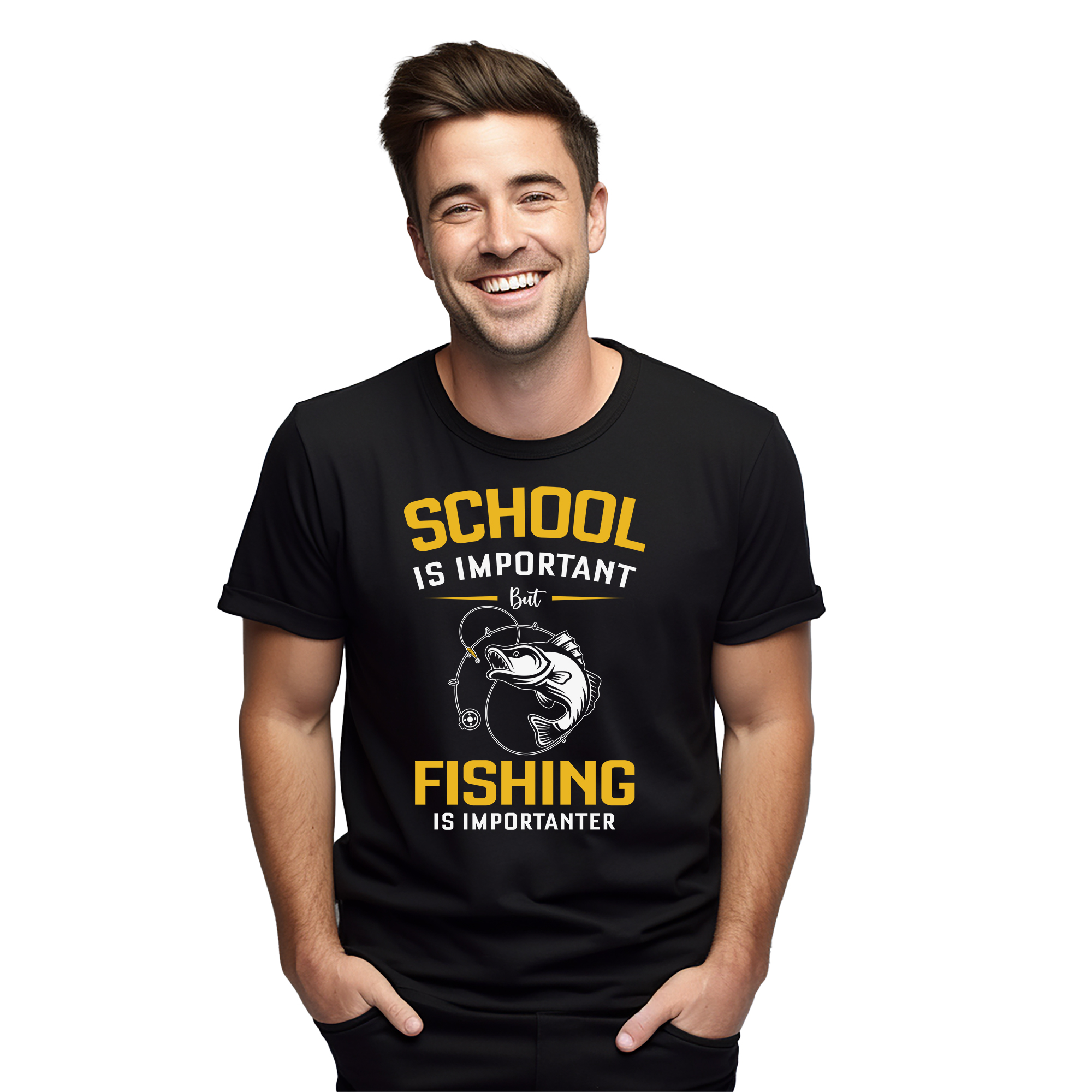 "Schule vs. Angeln - Das ultimative Dilemma " lustiges T-Shirt mit Schule & Angeln - Bild 14 von 46