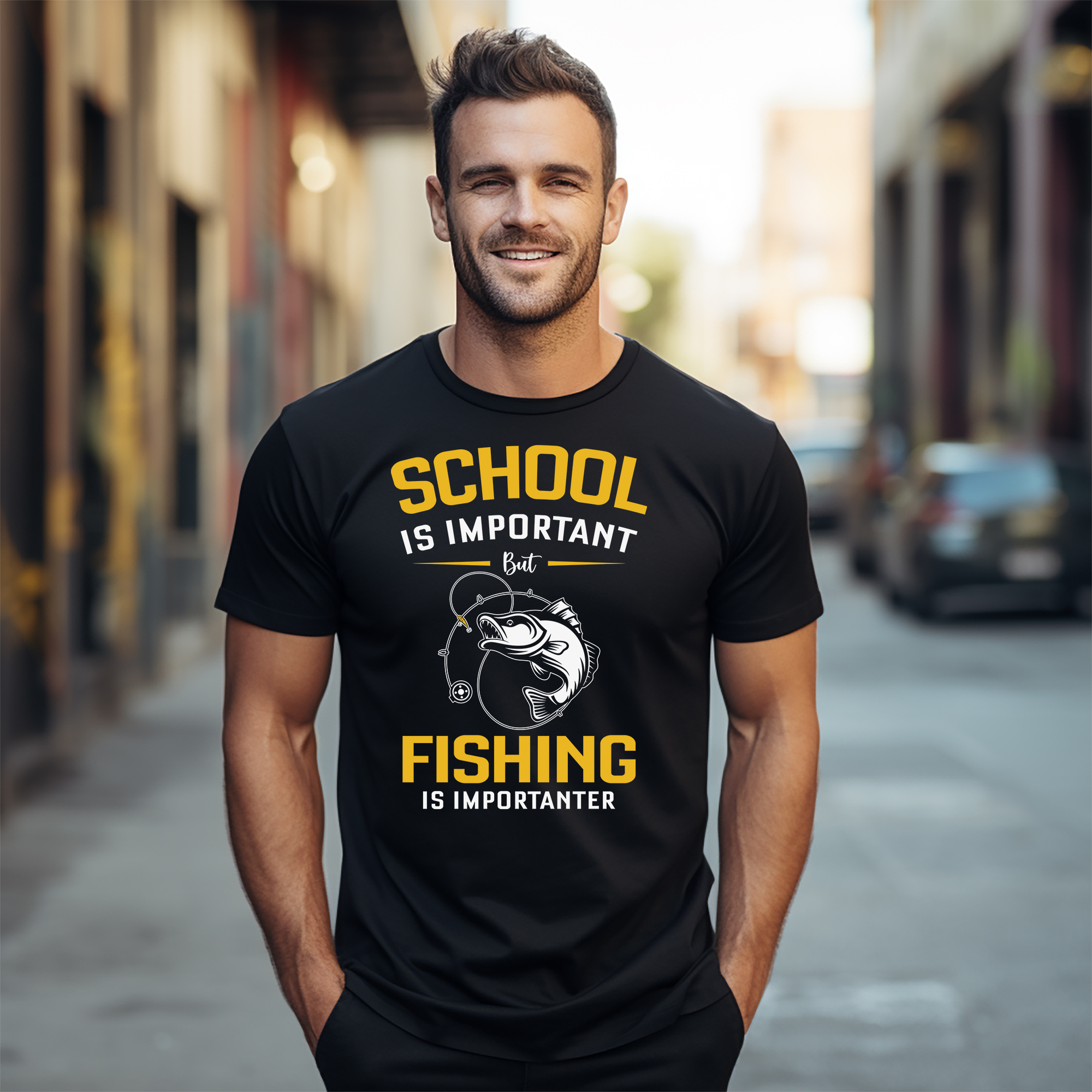 "Schule vs. Angeln - Das ultimative Dilemma " lustiges T-Shirt mit Schule & Angeln - Bild 16 von 46