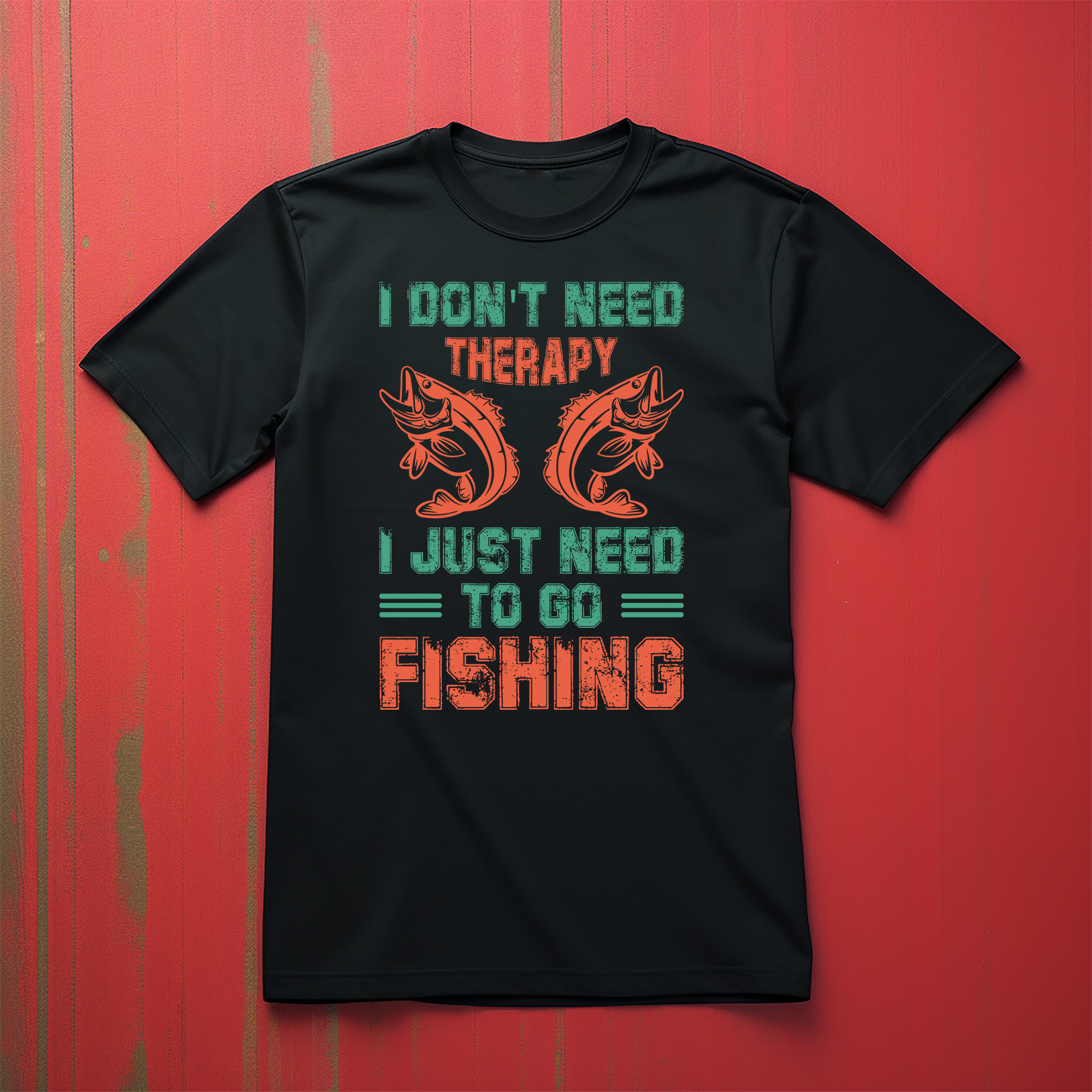"Solo 32 - ¡No se necesita terapia, solo pesca!" Divertida camiseta de pesca, 100% algodón, - Imagen 13 de 46