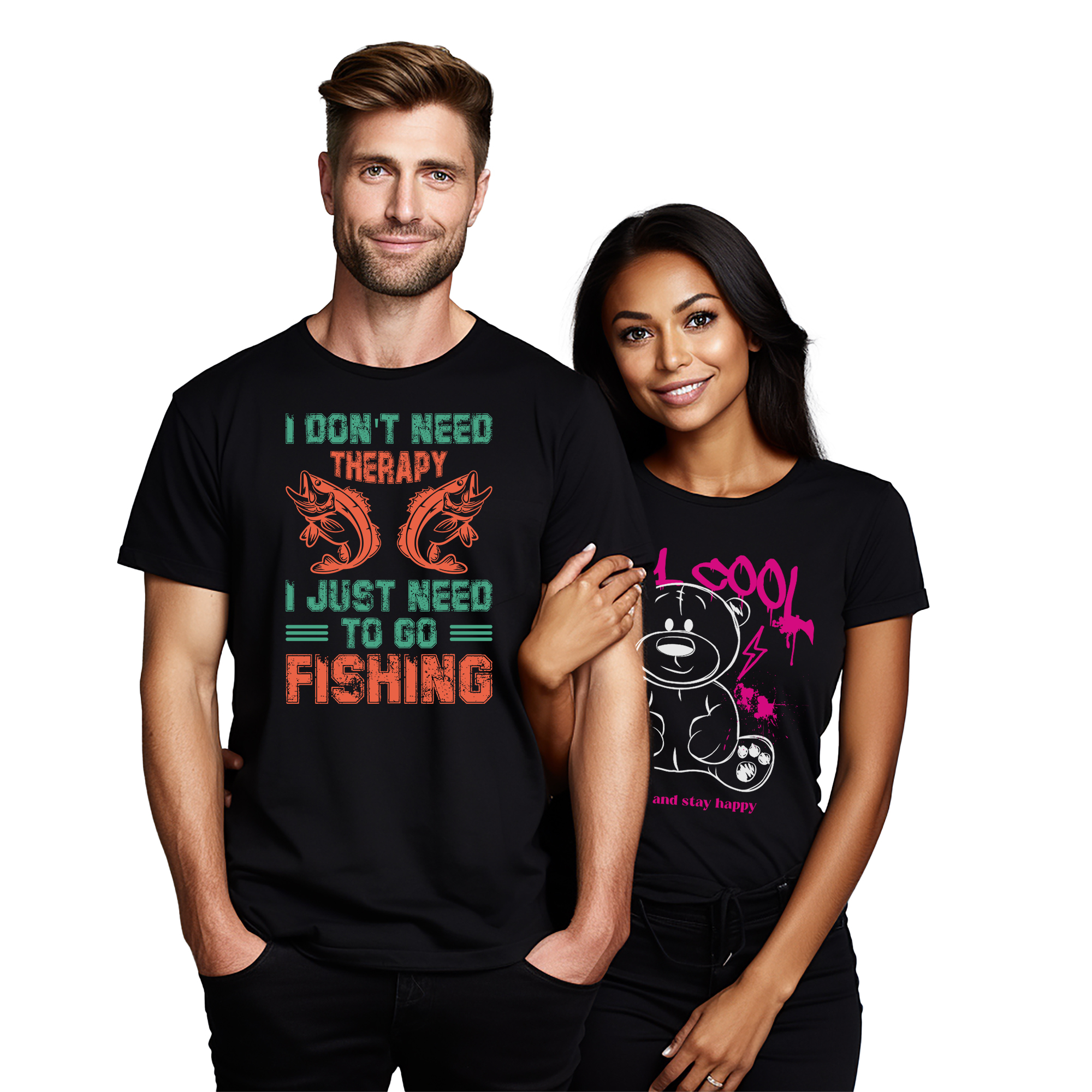 "Solo 32 - ¡No se necesita terapia, solo pesca!" Divertida camiseta de pesca, 100% algodón, - Imagen 17 de 46