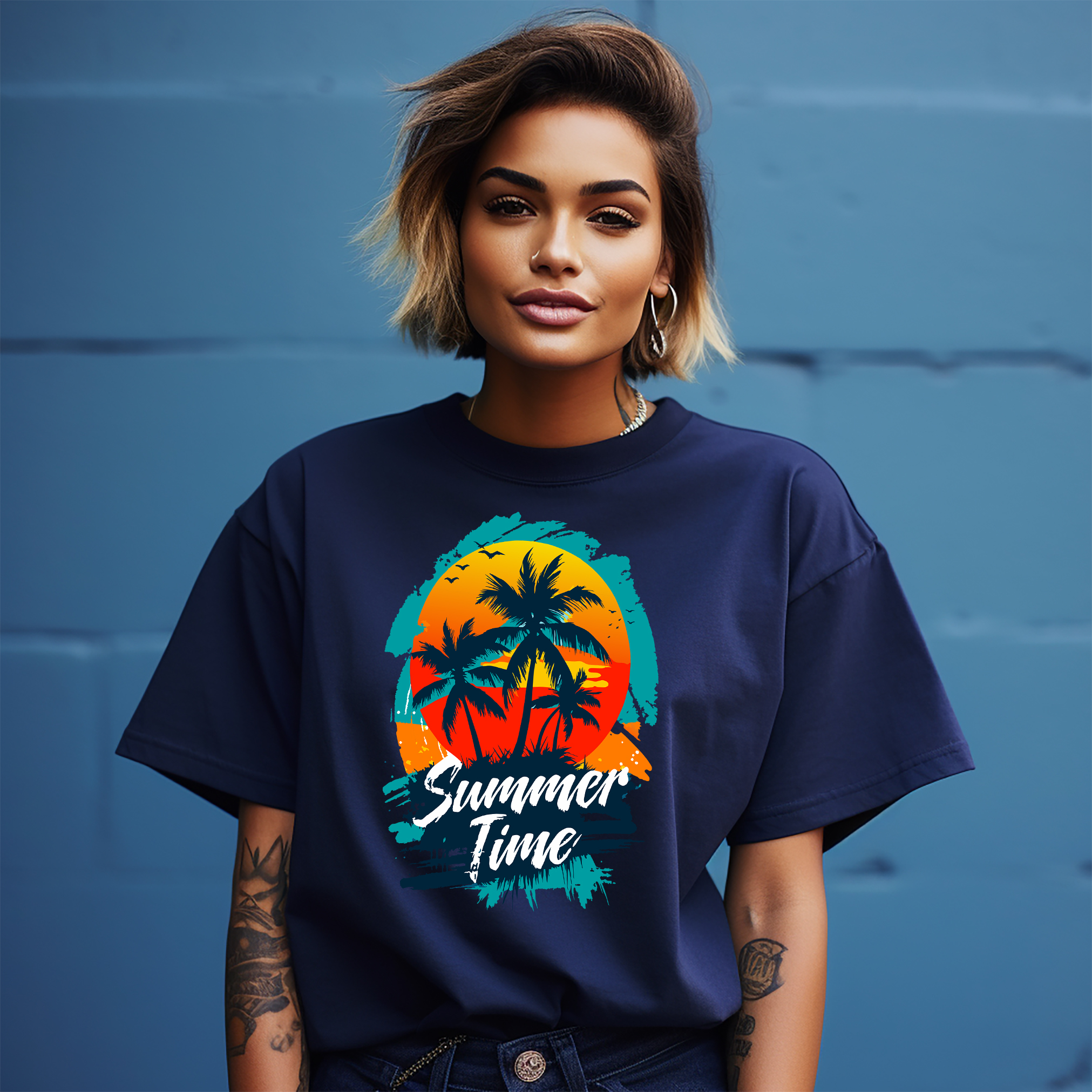 Verano_65 - Camiseta Sentir Palmeras, 100% Algodón, Divertida Camisa de Playa, Unisex Desi - Imagen 15 de 46