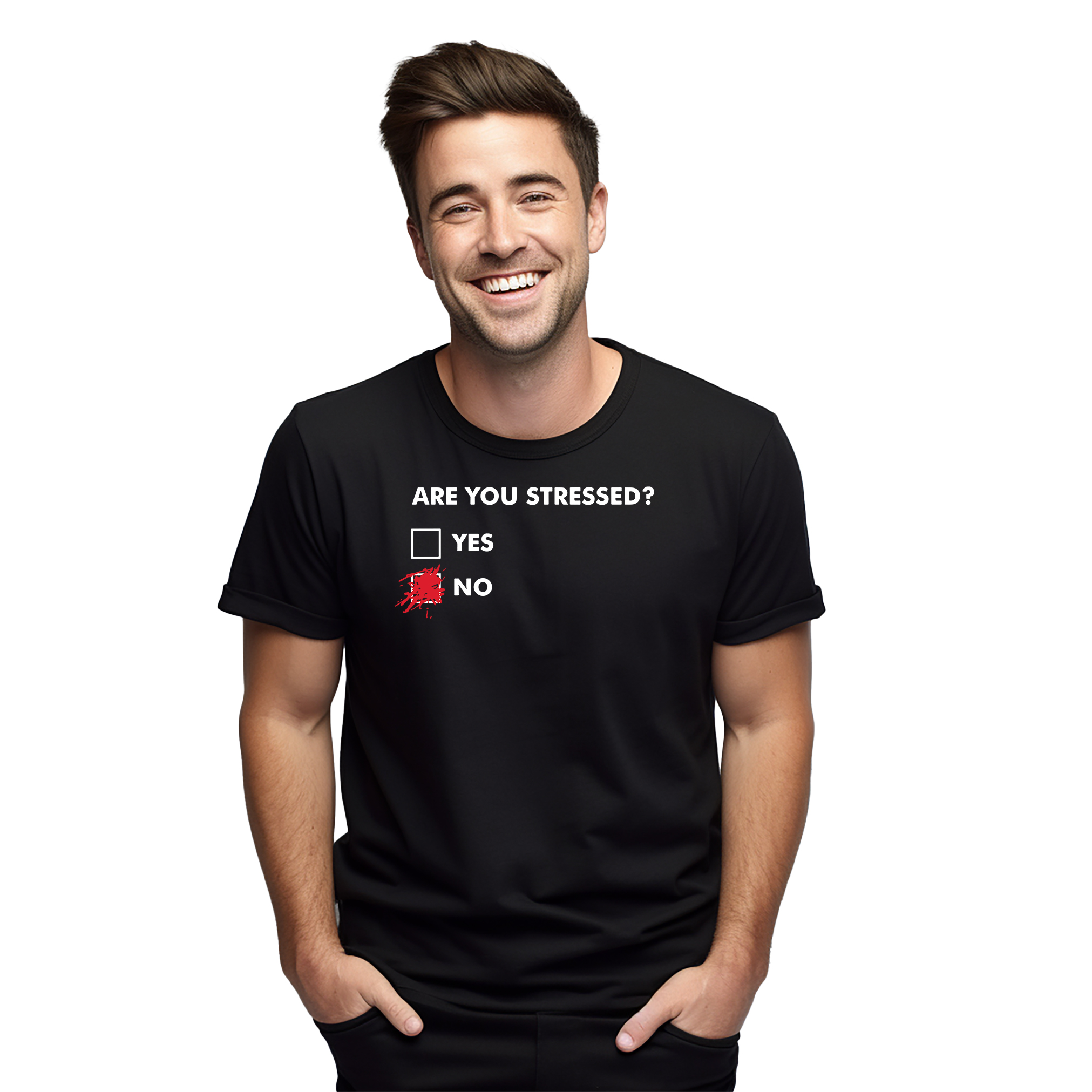 "¿Estás estresado?" Camiseta Divertida - 100% Algodón, Diseño Unisex. Perfecto para letrero - Imagen 14 de 46