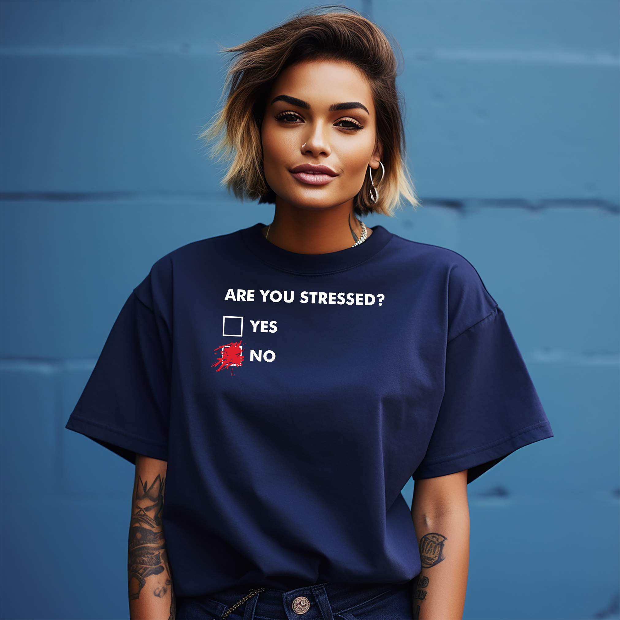 "¿Estás estresado?" Camiseta Divertida - 100% Algodón, Diseño Unisex. Perfecto para letrero - Imagen 15 de 46