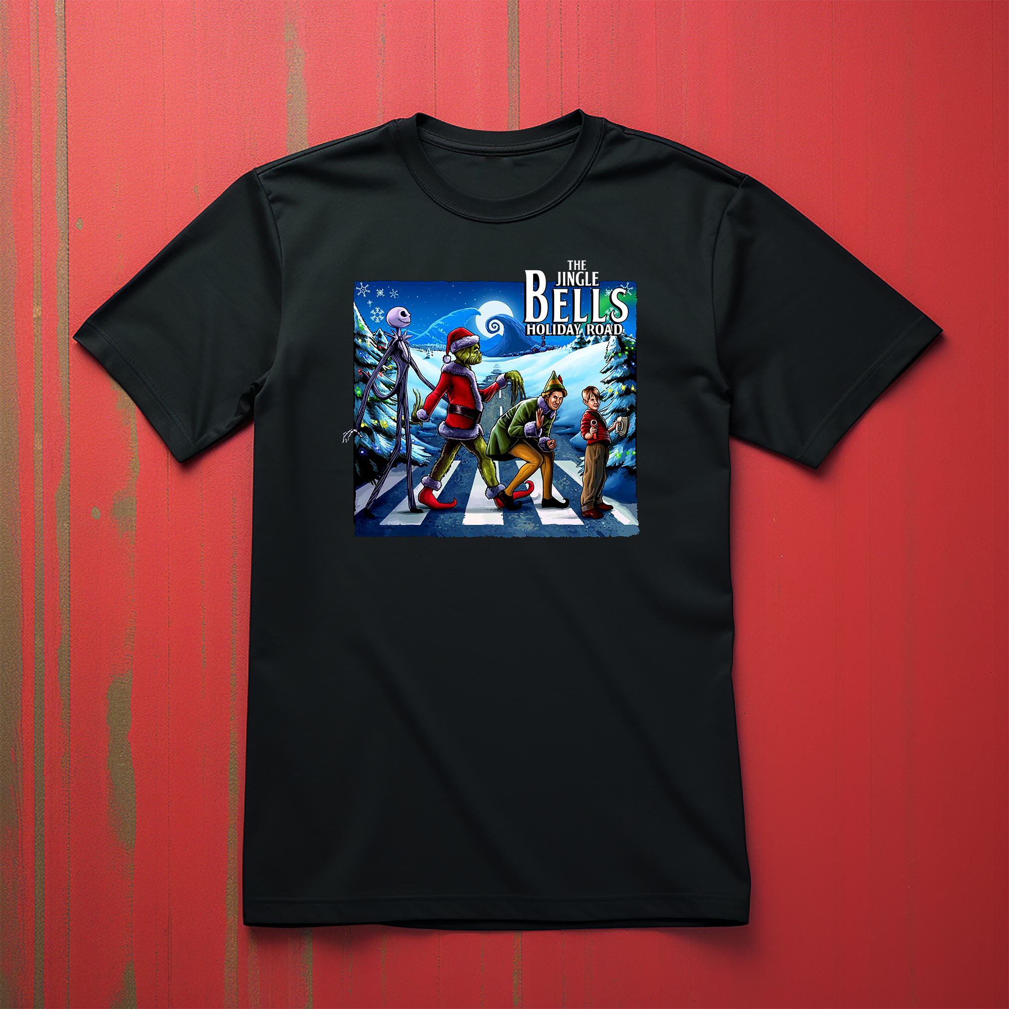 Jingle Bell Road T-Shirt - Beatlemania meets Christmas Cheer! Lustiges Unisex Design - Bild 13 von 46