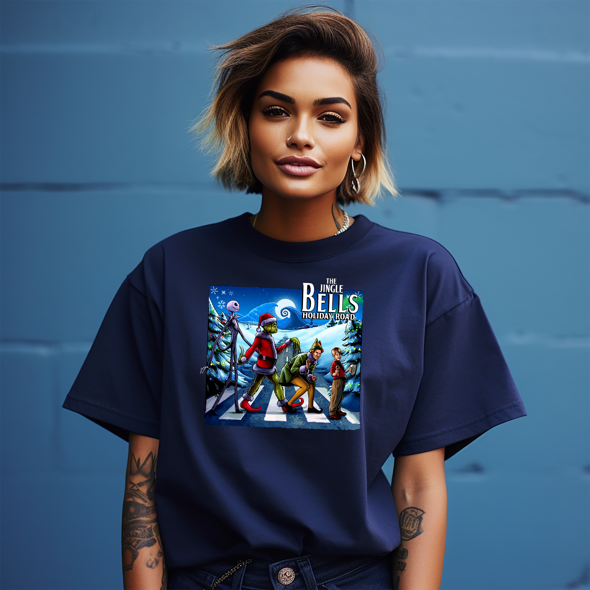 Jingle Bell Road T-Shirt - Beatlemania meets Christmas Cheer! Lustiges Unisex Design - Bild 15 von 46
