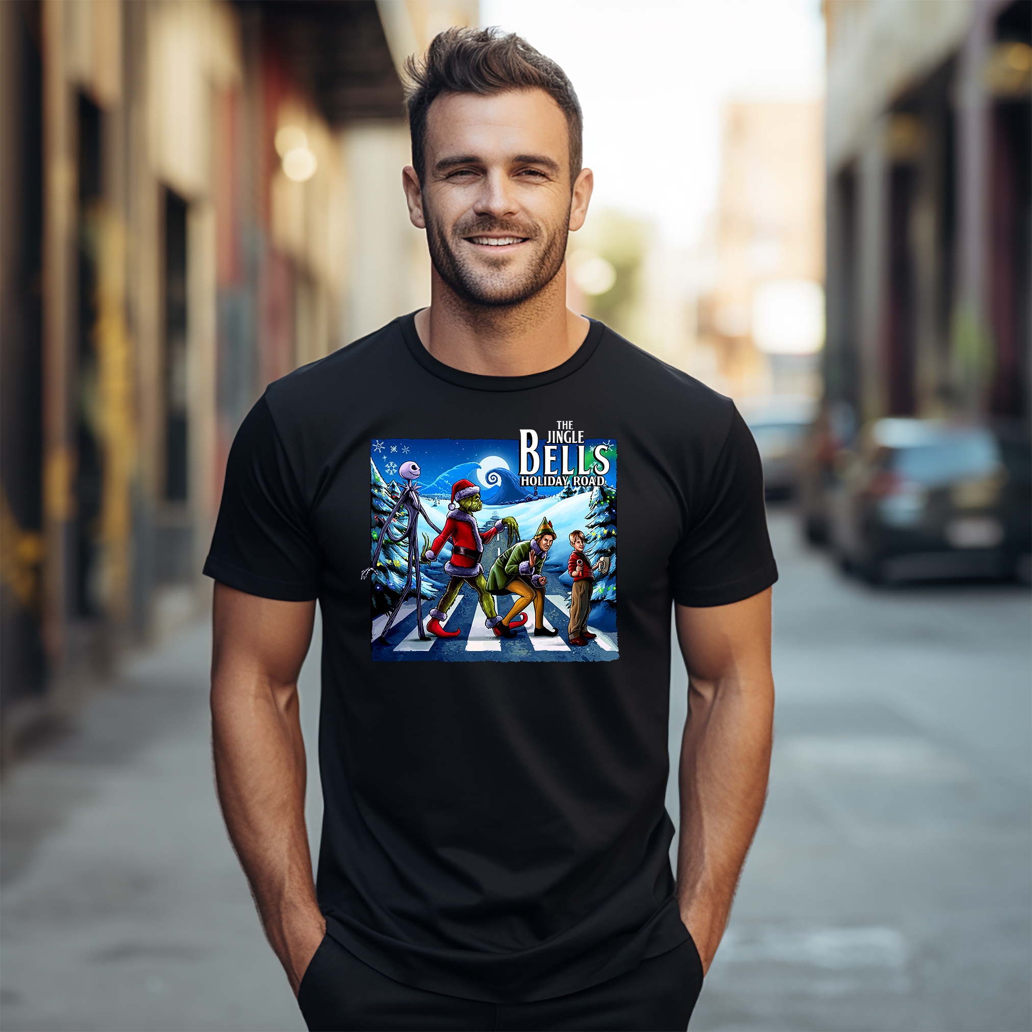 Jingle Bell Road T-Shirt - Beatlemania meets Christmas Cheer! Lustiges Unisex Design - Bild 16 von 46