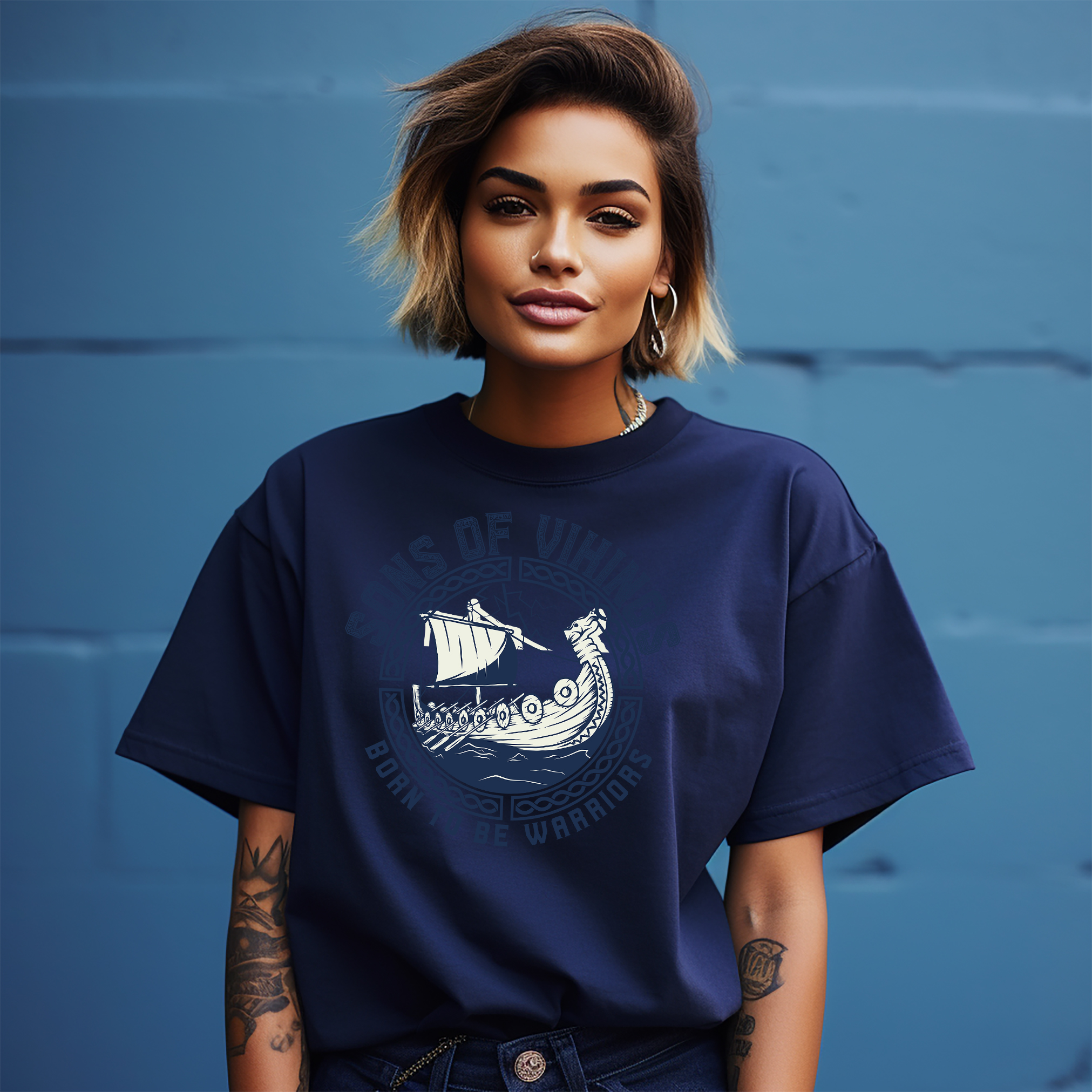 T-Shirt "Sons Of Vikings Born Warriors" Wikingerschiff - lustig & wild! Unleash - Bild 14 von 38