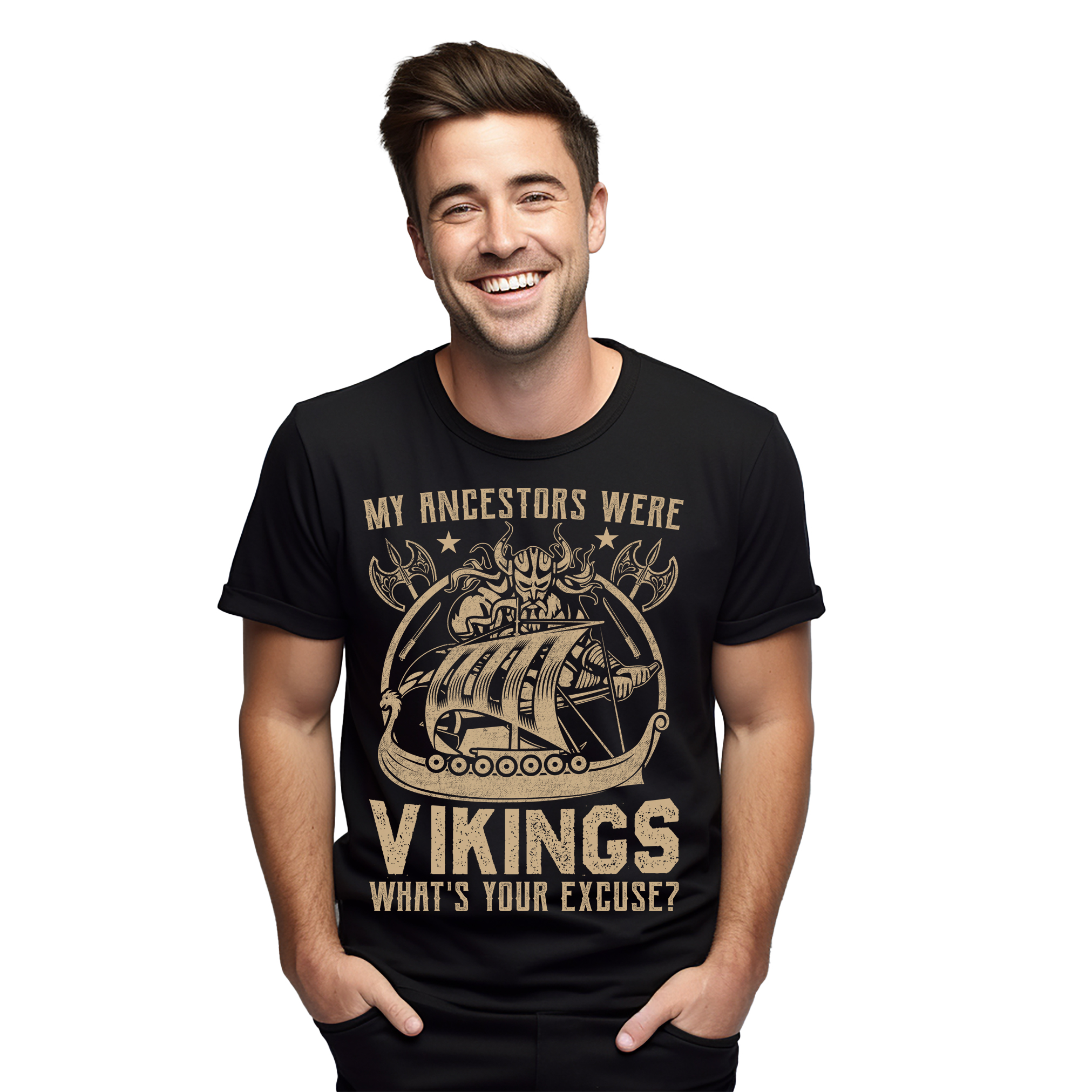 Lustiges T-Shirt "My Ancestors Were Vikings" - 100% Baumwolle, Unisex Design. Embrace Yo - Bild 13 von 38