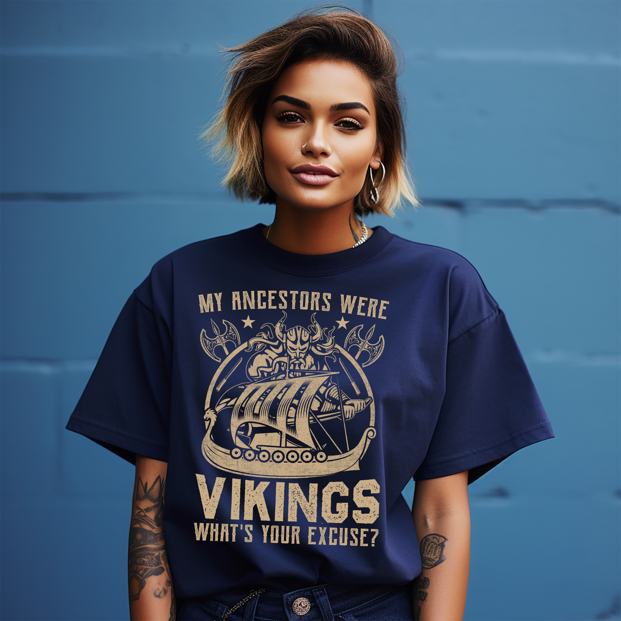 Lustiges T-Shirt "My Ancestors Were Vikings" - 100% Baumwolle, Unisex Design. Embrace Yo - Bild 14 von 38