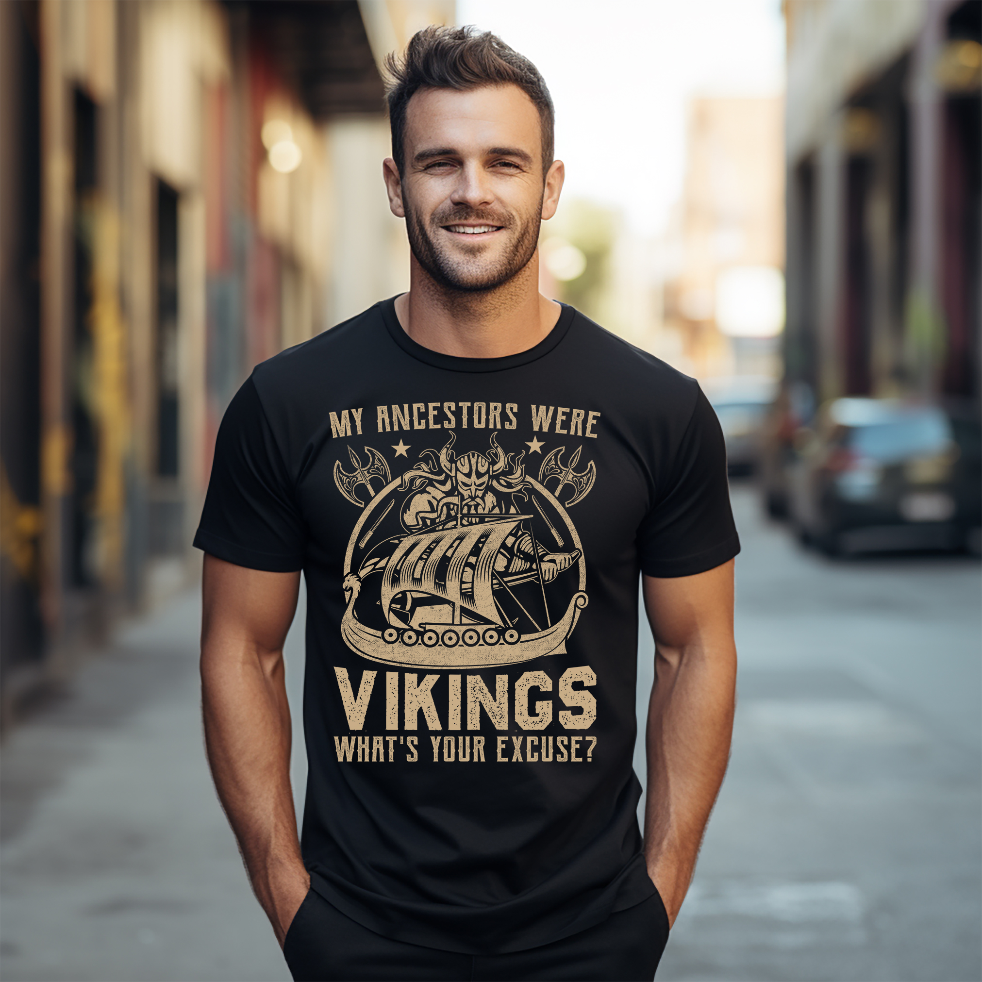 Lustiges T-Shirt "My Ancestors Were Vikings" - 100% Baumwolle, Unisex Design. Embrace Yo - Bild 15 von 38