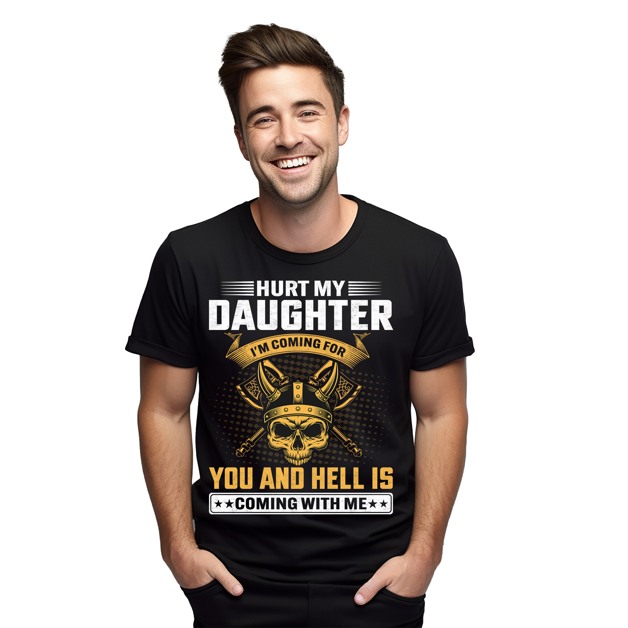Camiseta protectora de papá "Hurt My Daughter I'm Coming" - Divertida señal de advertencia para Da - Imagen 13 de 38
