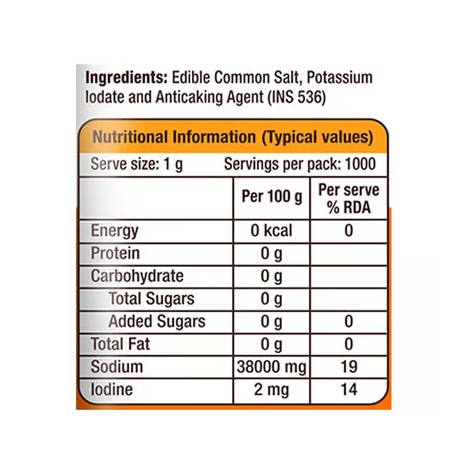 Tata Salt (Vacuum Evaporated Iodised Salt) - 1 Kg