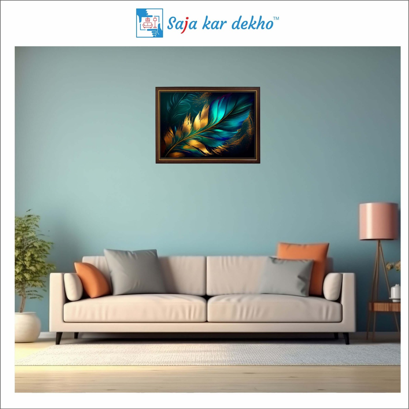 SAJA KAR DEKHO Colorful Wing High Quality Weather Resistant HD Wall Frame | 18 x 12 inch | - 18 X 12 inch