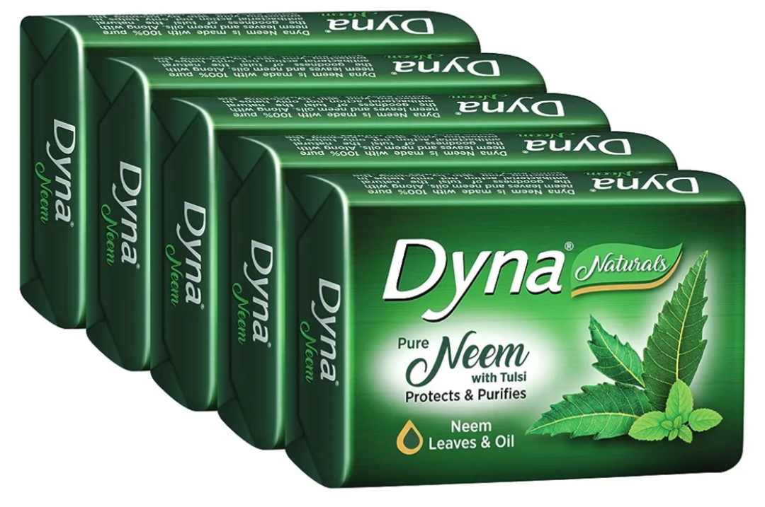 Dyna Neem Soap 100gm [Pack Of 4 Units] [Free Brush]