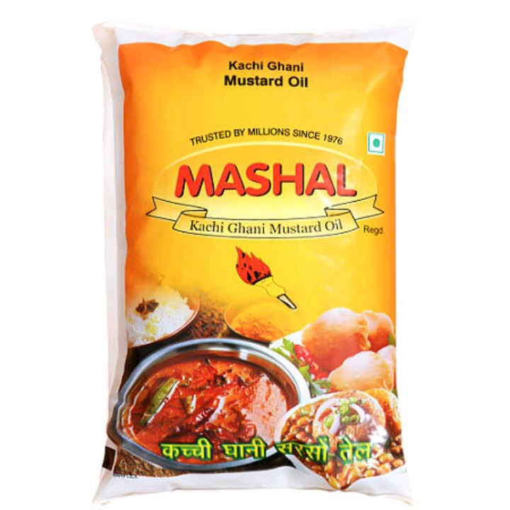 Mashal Kachi Ghani Mustard Oil - 1L Pouch